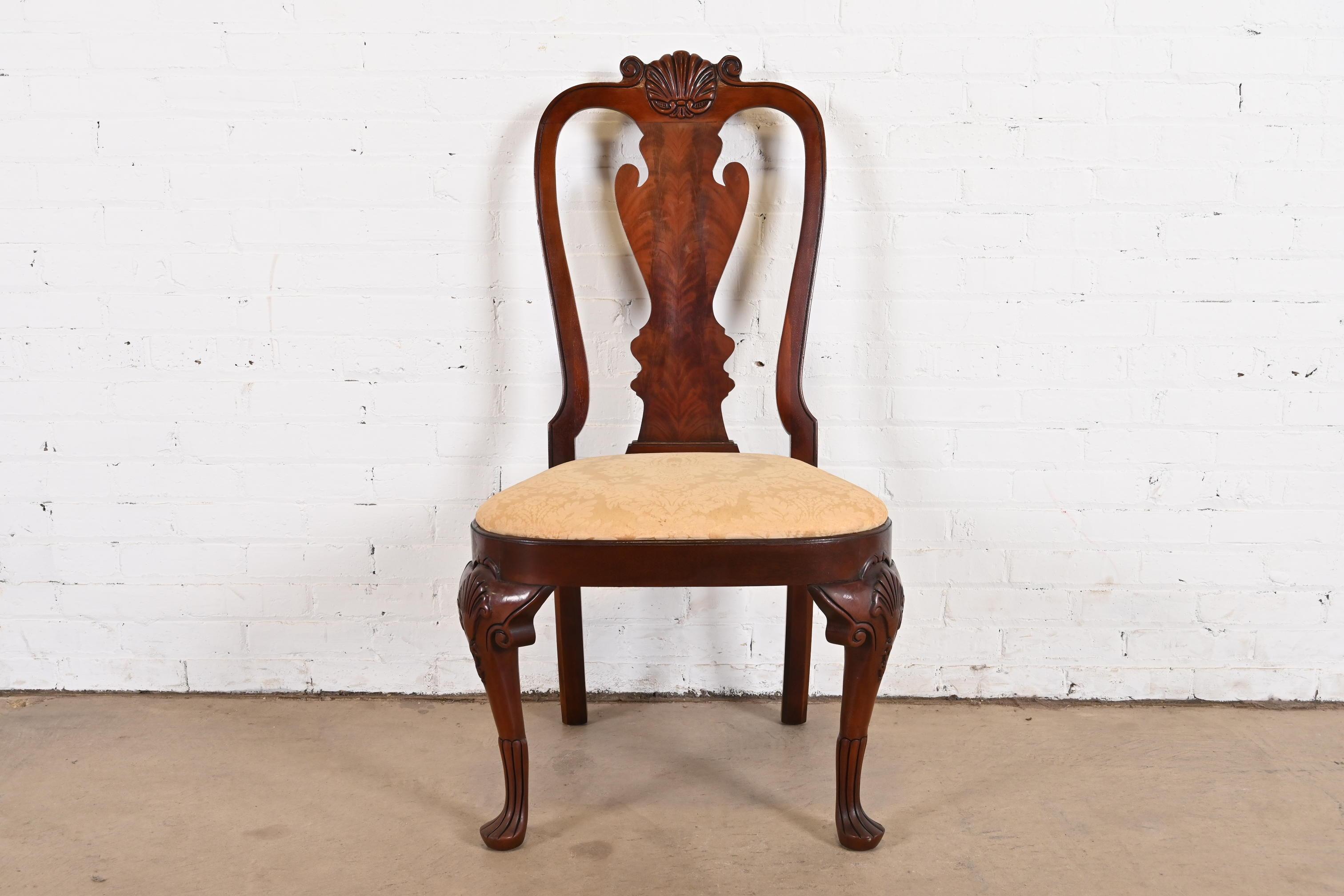 Upholstery Kindel Furniture Winterthur Collection Georgian Carved Mahogany Dining Chairs For Sale