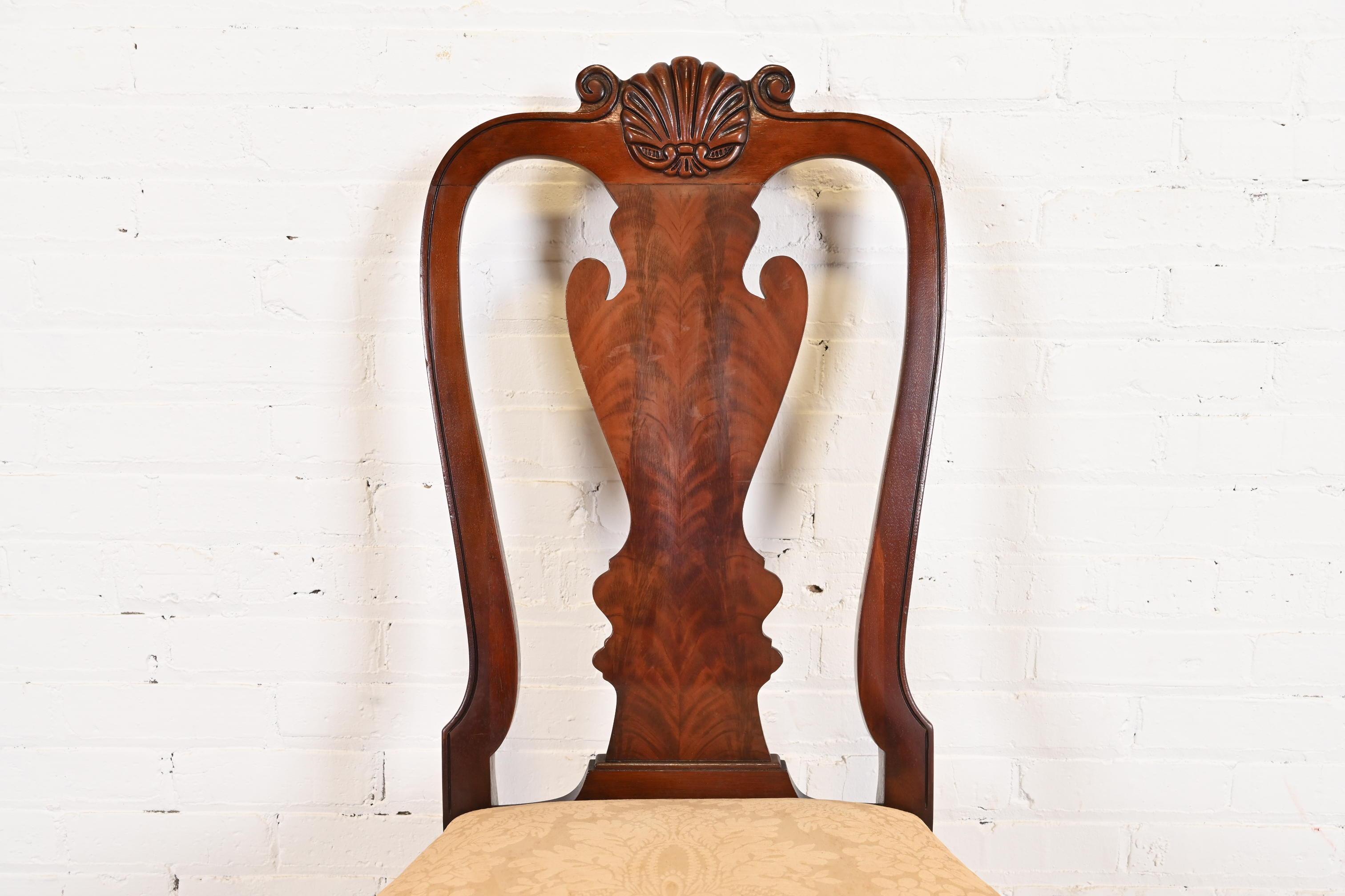 Kindel Furniture Winterthur Collection Georgian Carved Mahogany Dining Chairs For Sale 1