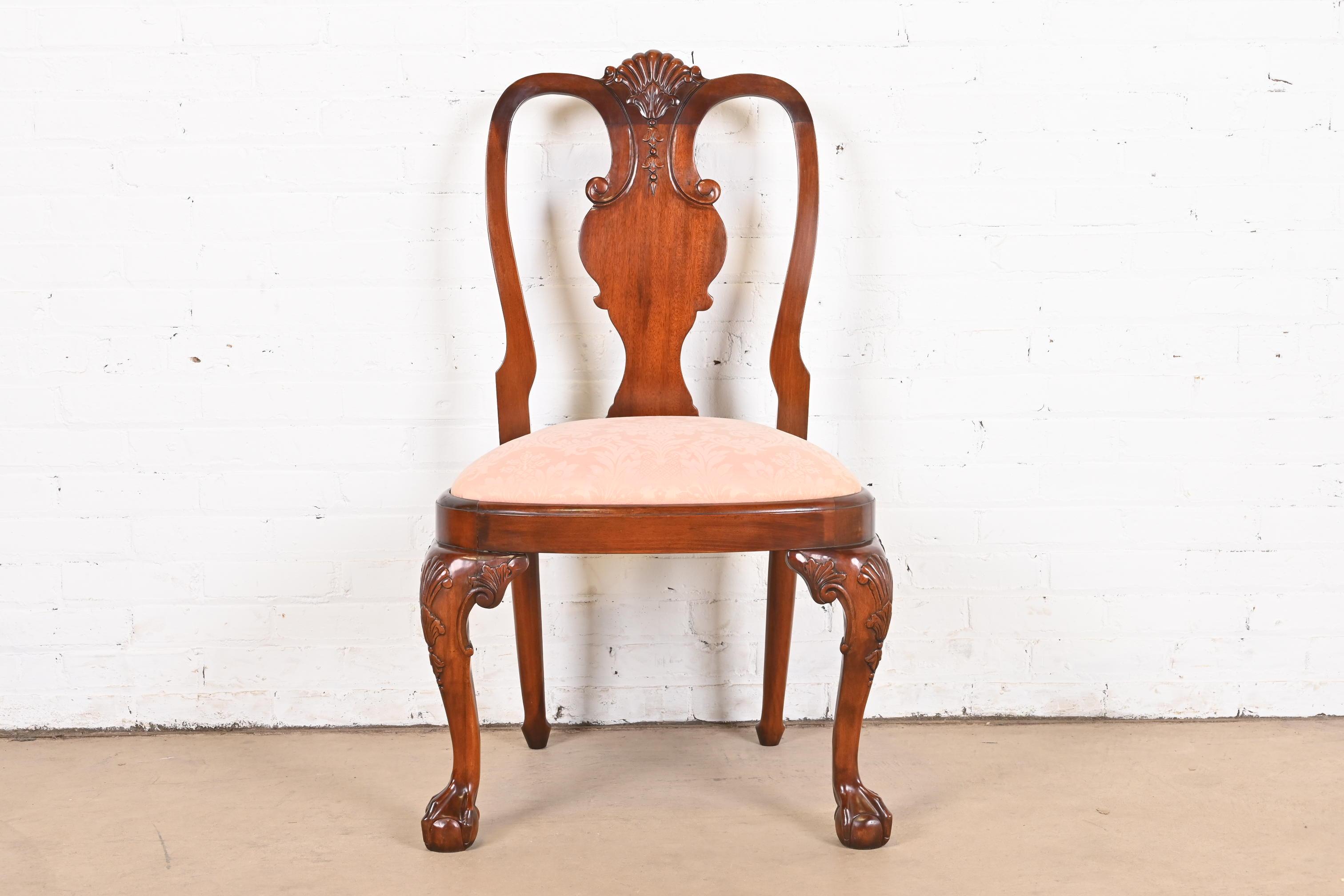 Kindel Furniture Winterthur Collection Georgian Carved Mahogany Dining Chairs For Sale 4