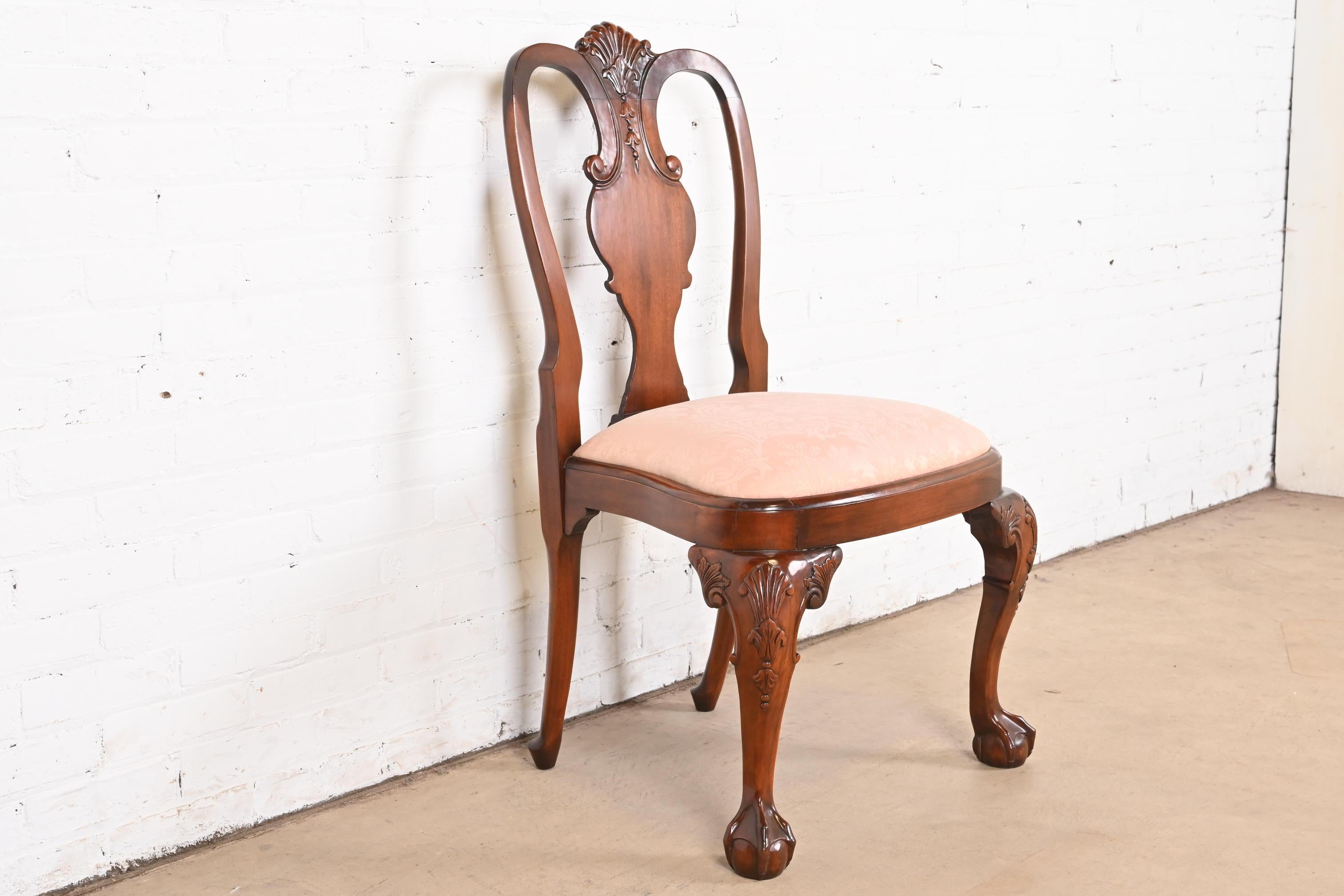 Kindel Furniture Winterthur Collection Georgian Carved Mahogany Dining Chairs For Sale 6