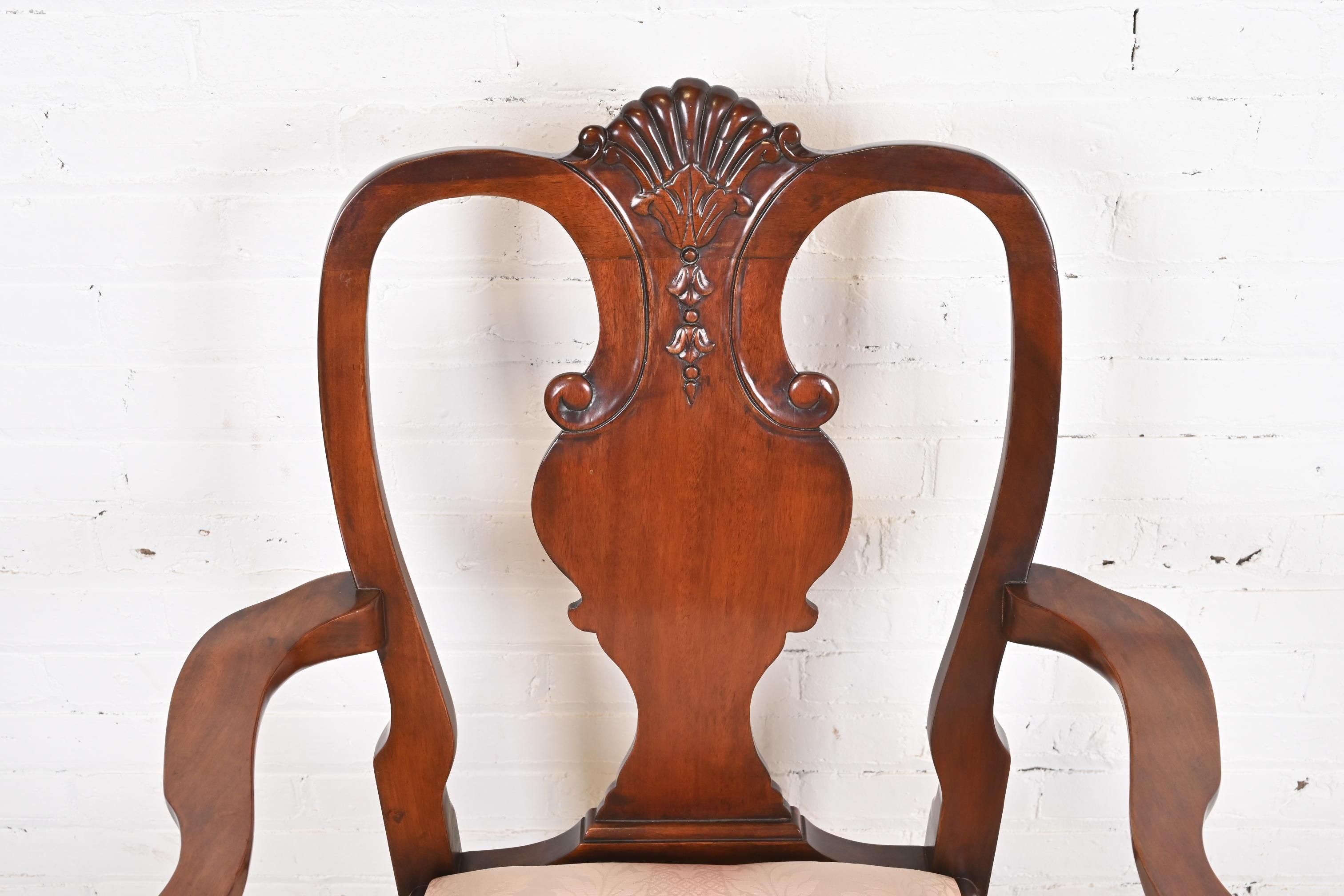 Kindel Furniture Winterthur Collection Georgian Carved Mahogany Dining Chairs For Sale 13