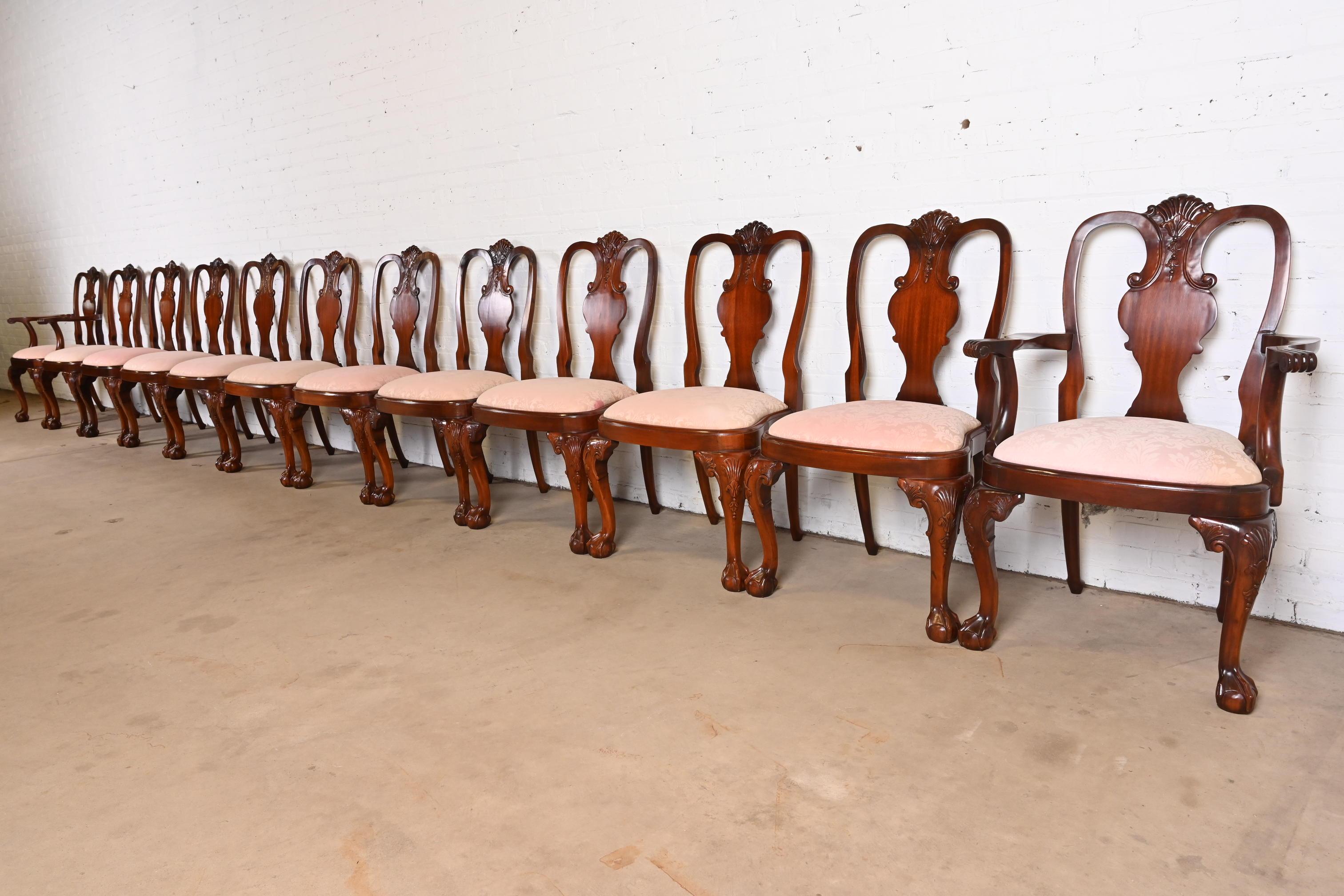 A gorgeous set of twelve Georgian or Chippendale style dining chairs

By Kindel Furniture, 