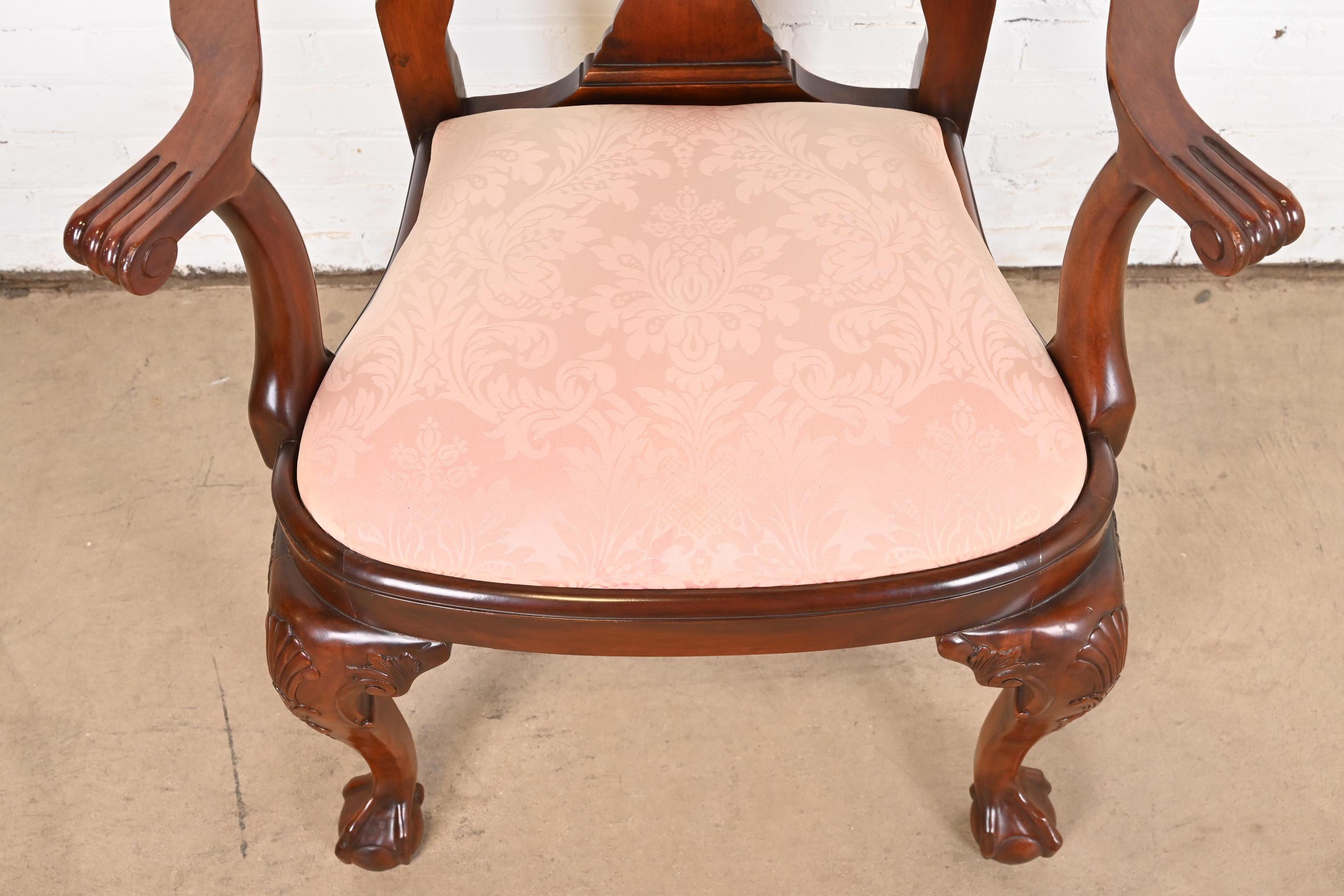 Kindel Furniture Winterthur Collection Georgian Carved Mahogany Dining Chairs For Sale 14