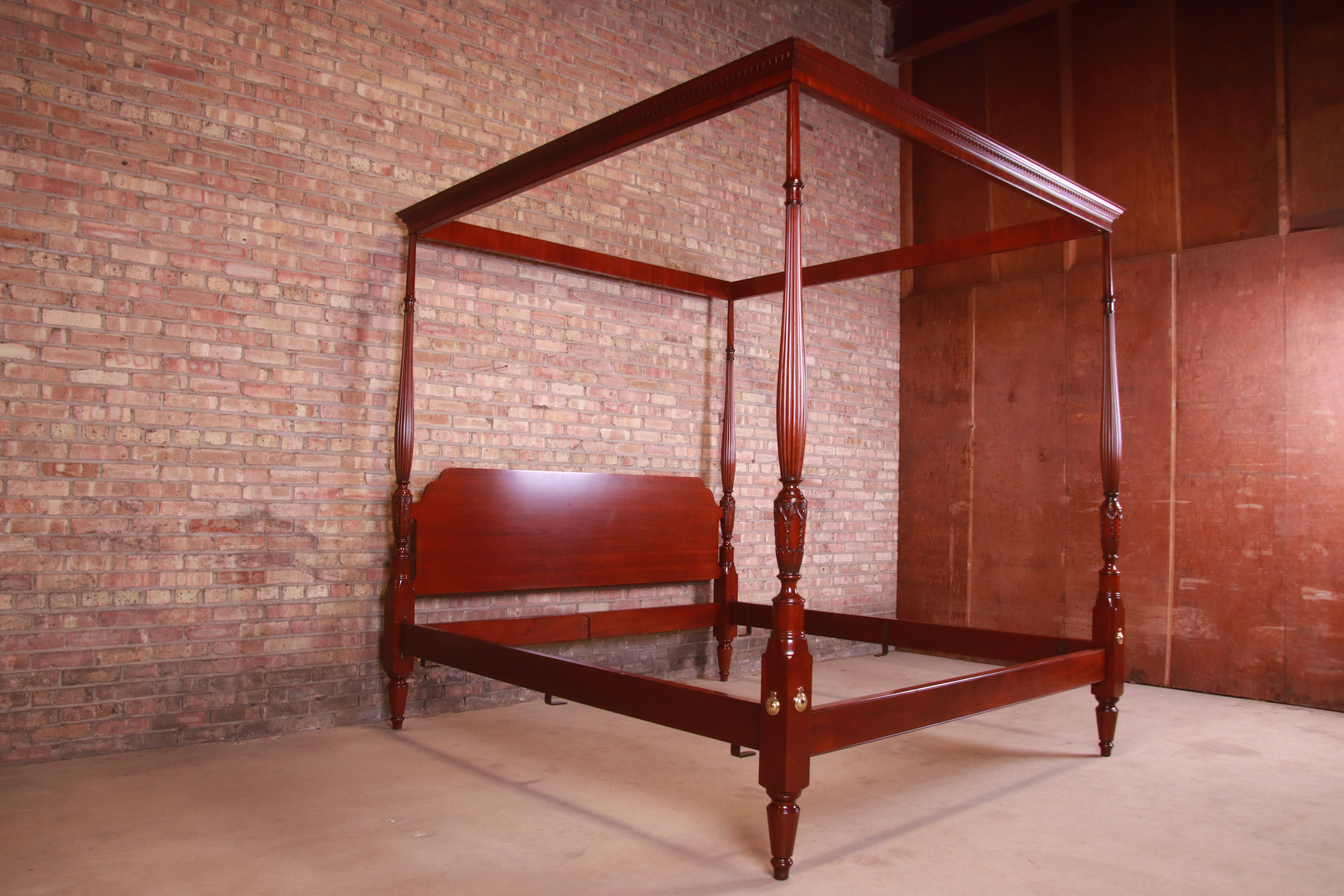 20th Century Kindel Furniture Winterthur Collection Georgian Mahogany King Size Tester Bed