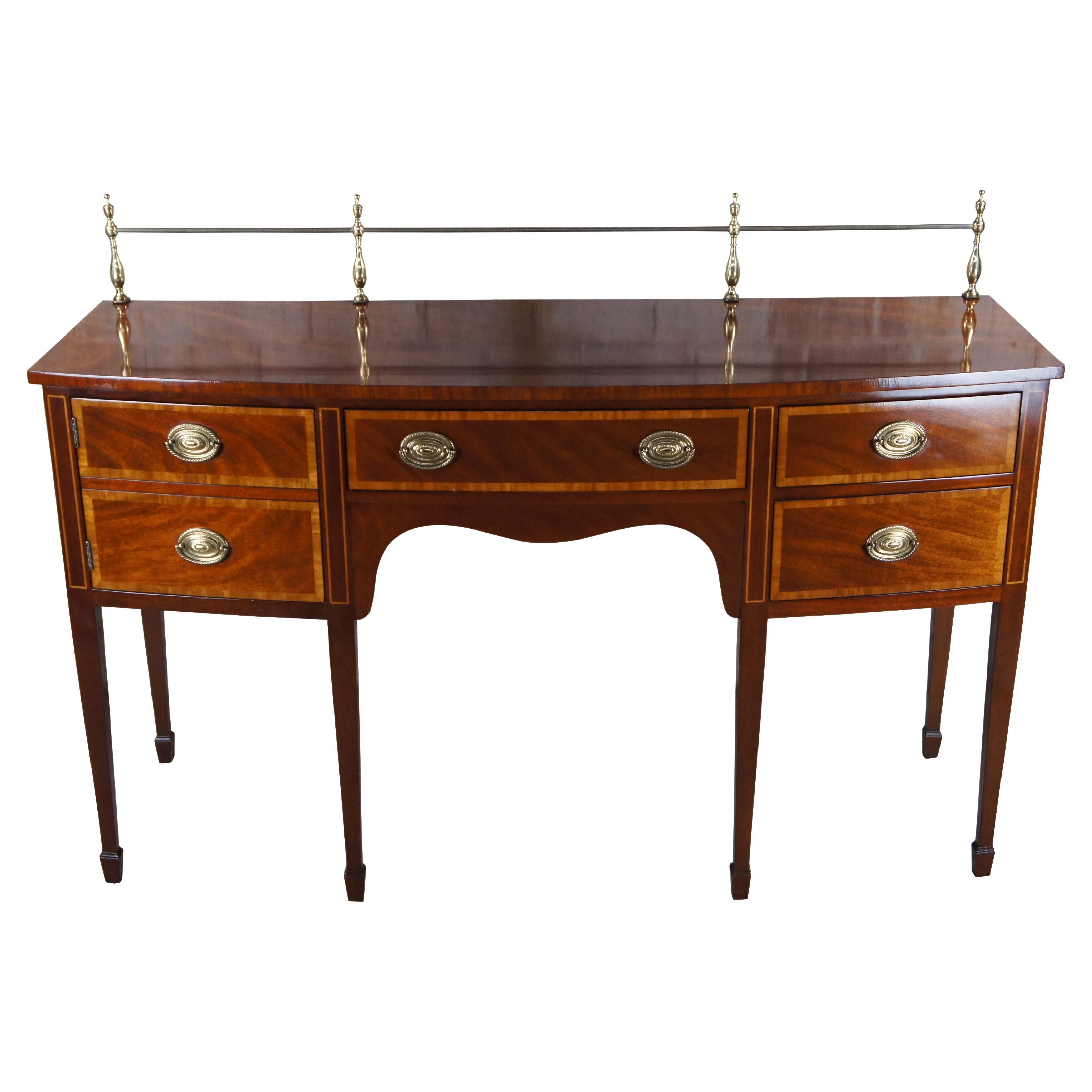 Kindel Georgian Hepplewhite Style Mahogany Corssbanded Buffet Server Sideboard For Sale