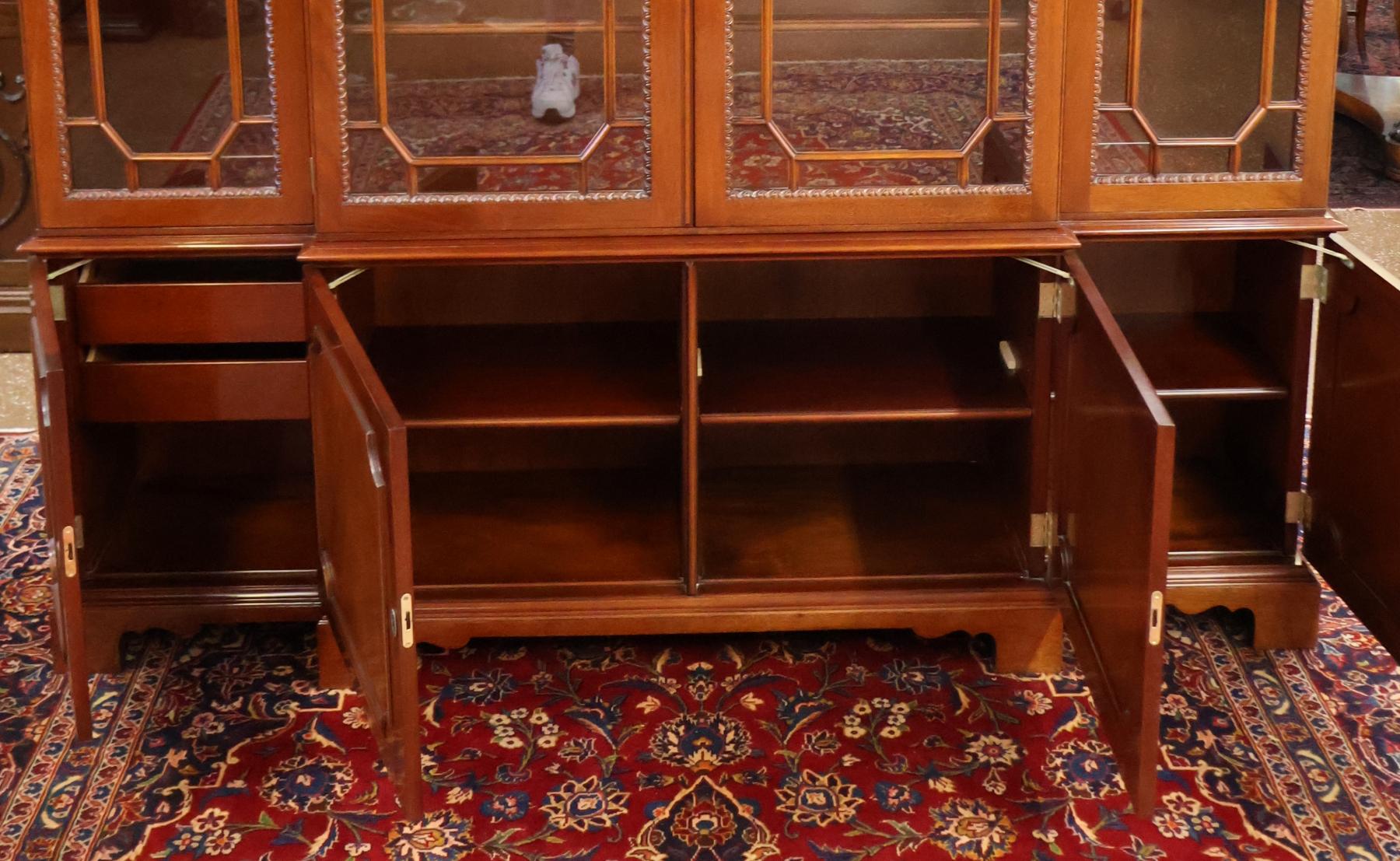 Kindel Historic Trust Mahogany Bookcase China Cabinet Breakfront For Sale 6