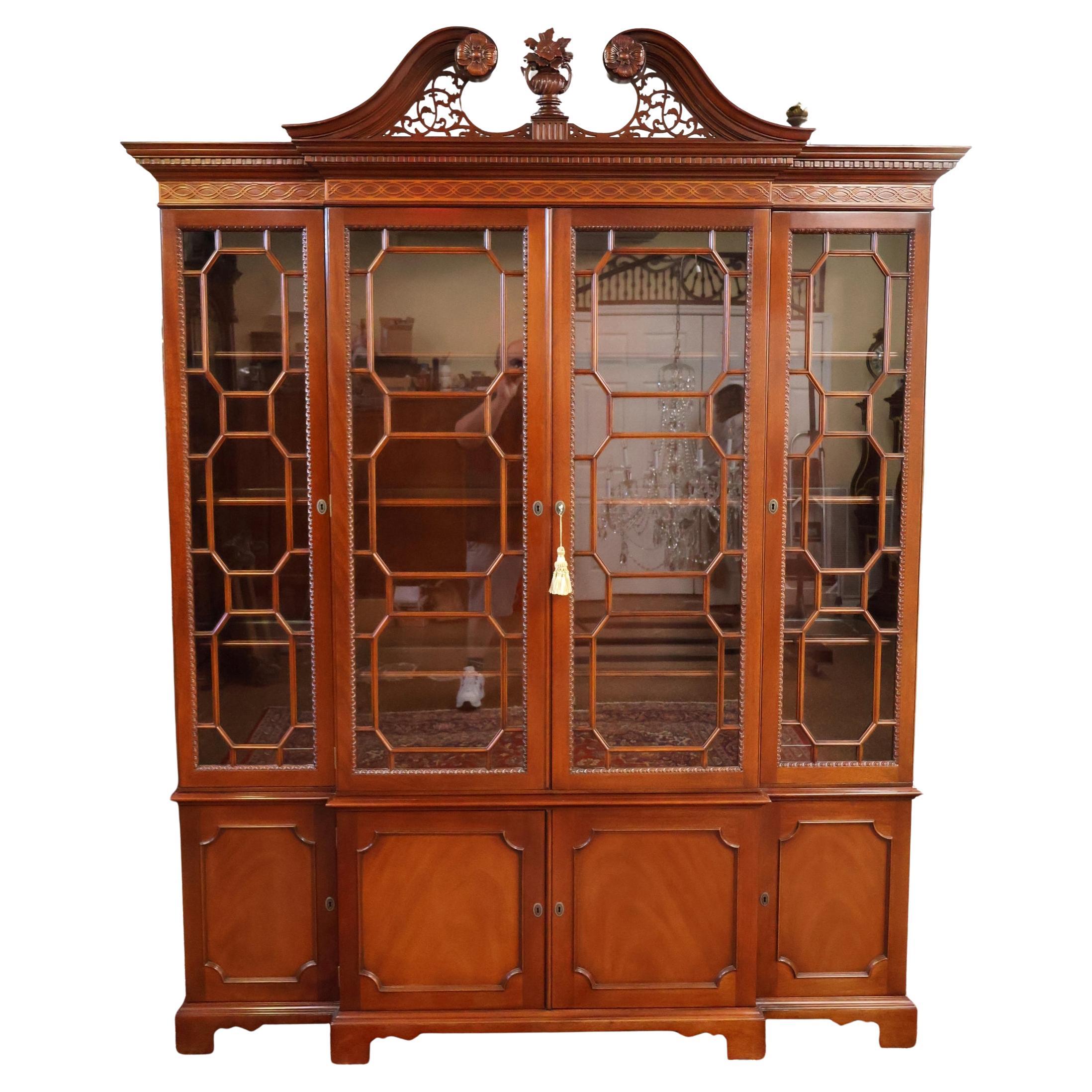 Kindel Historic Trust Mahogany Bookcase China Cabinet Breakfront