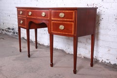 Kindel Inlaid Mahogany Bow Front Federal Style Sideboard Credenza