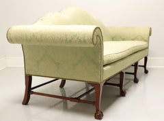 KINDEL Irish Georgian Collection Mahogany Ball in Claw Camel Back Sofa