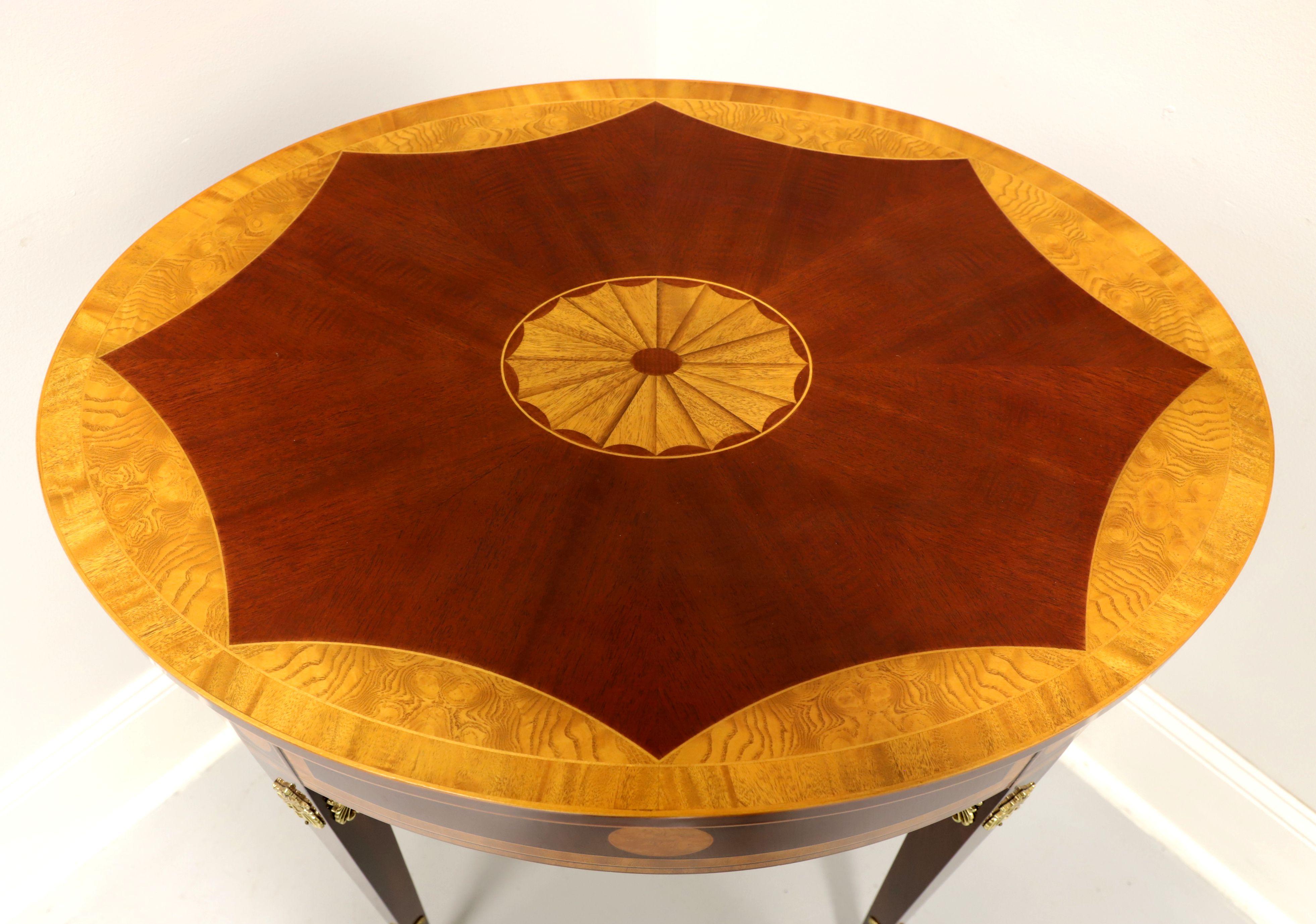 20th Century KINDEL Irish Georgian Winterthur Inlaid Mahogany Oval Occasional Table