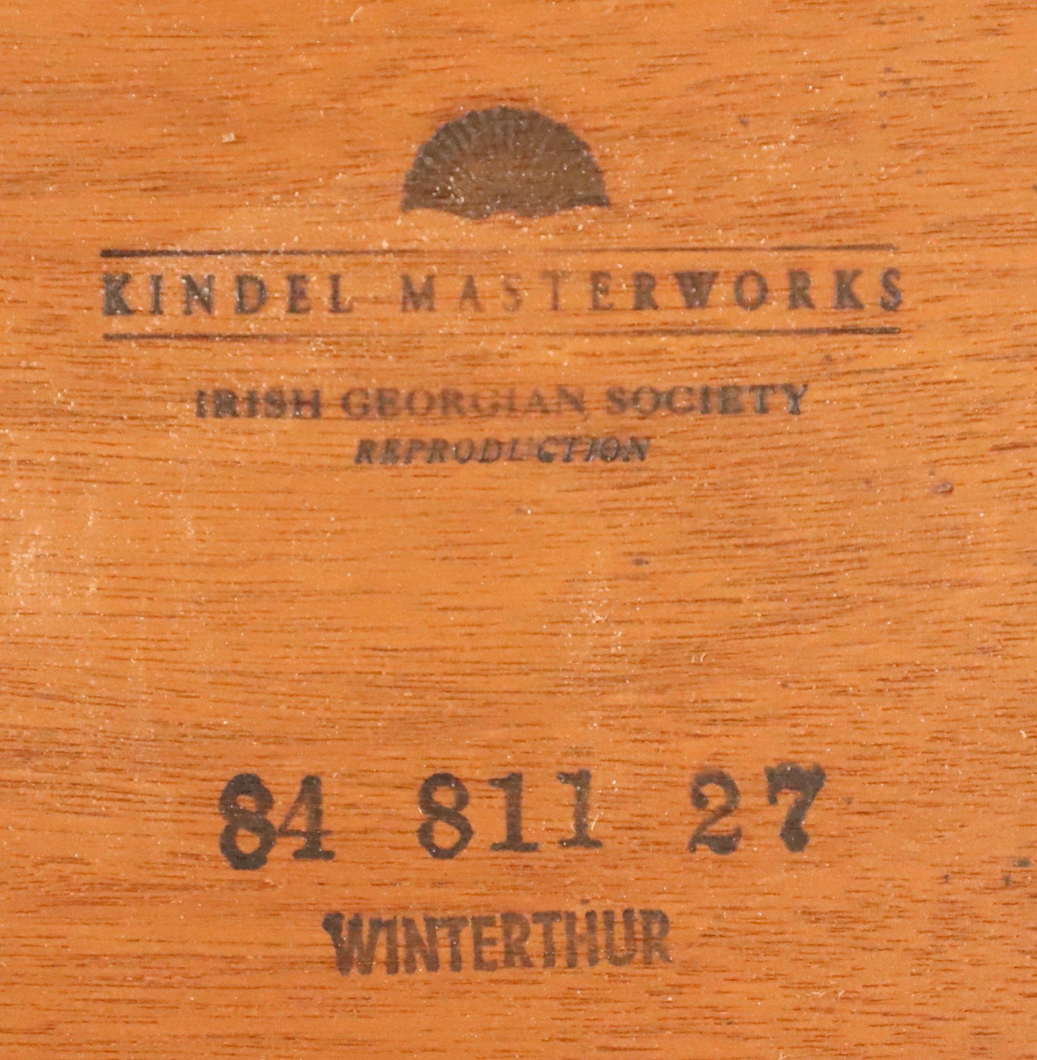 KINDEL Irish Georgian Winterthur Inlaid Mahogany Oval Occasional Table 1