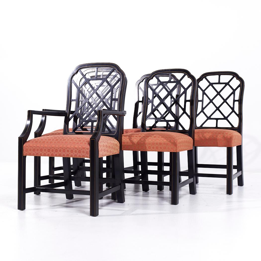 Louis XVI Kindel Lattice Back Dining Chairs - Set of 6 For Sale