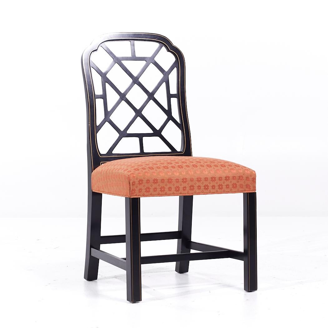 American Kindel Lattice Back Dining Chairs - Set of 6 For Sale