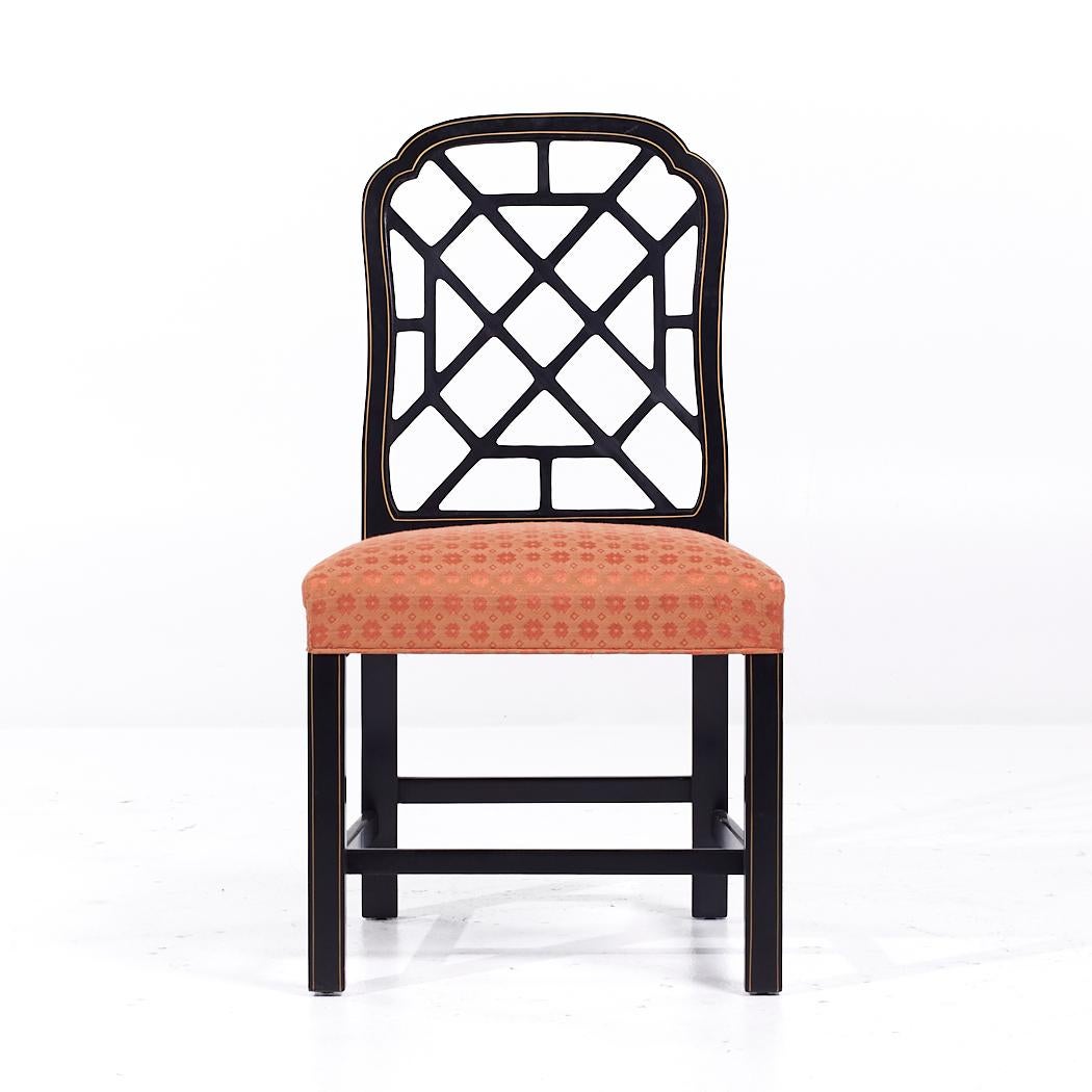 Kindel Lattice Back Dining Chairs - Set of 6 In Good Condition For Sale In Countryside, IL