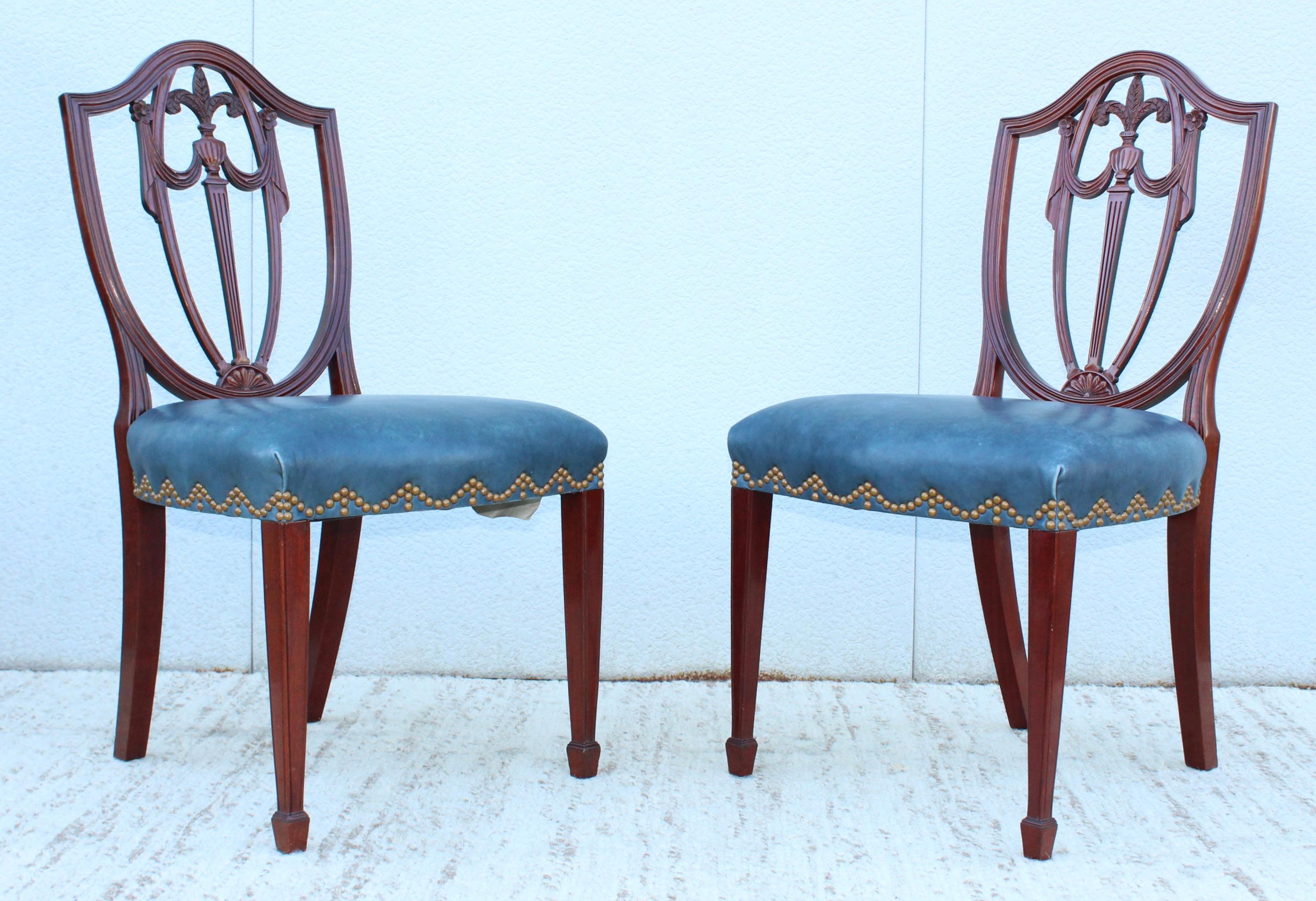 Kindel Mahogany and Leather Dining Chairs 4