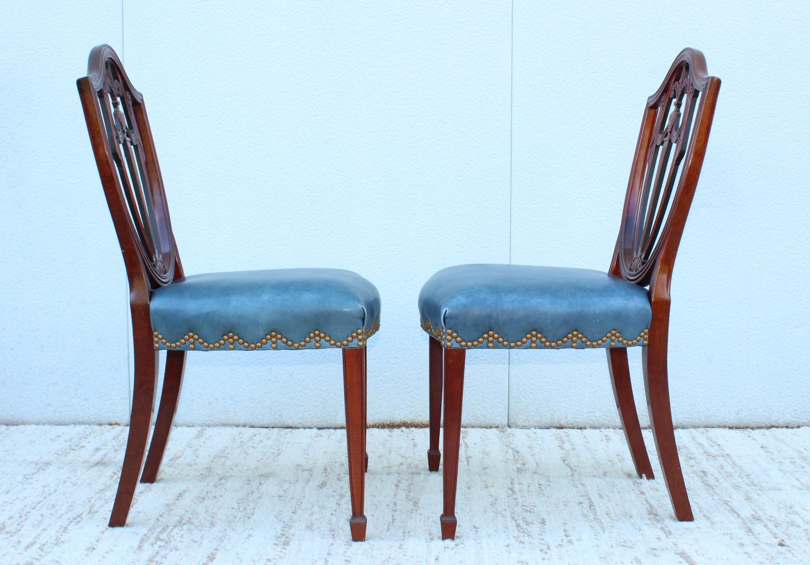 Kindel Mahogany and Leather Dining Chairs 5