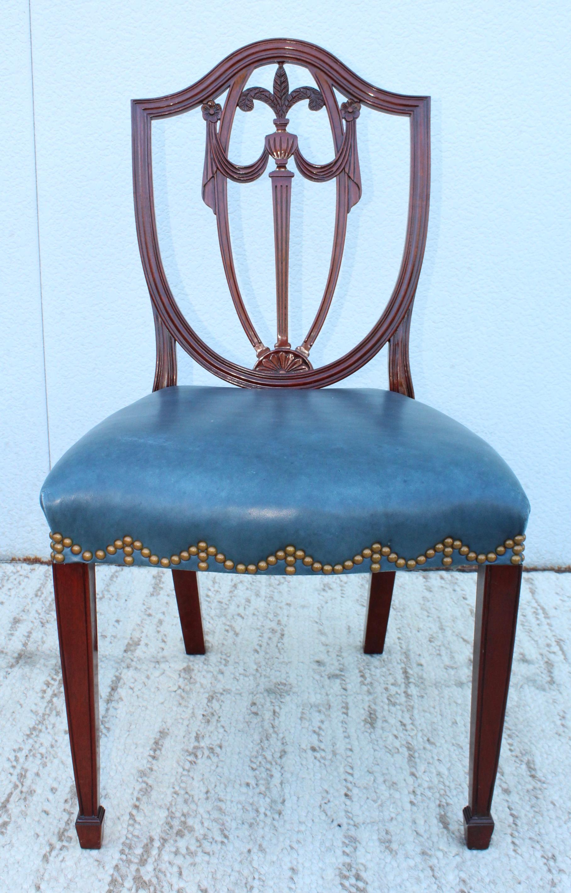 Kindel Mahogany and Leather Dining Chairs 8