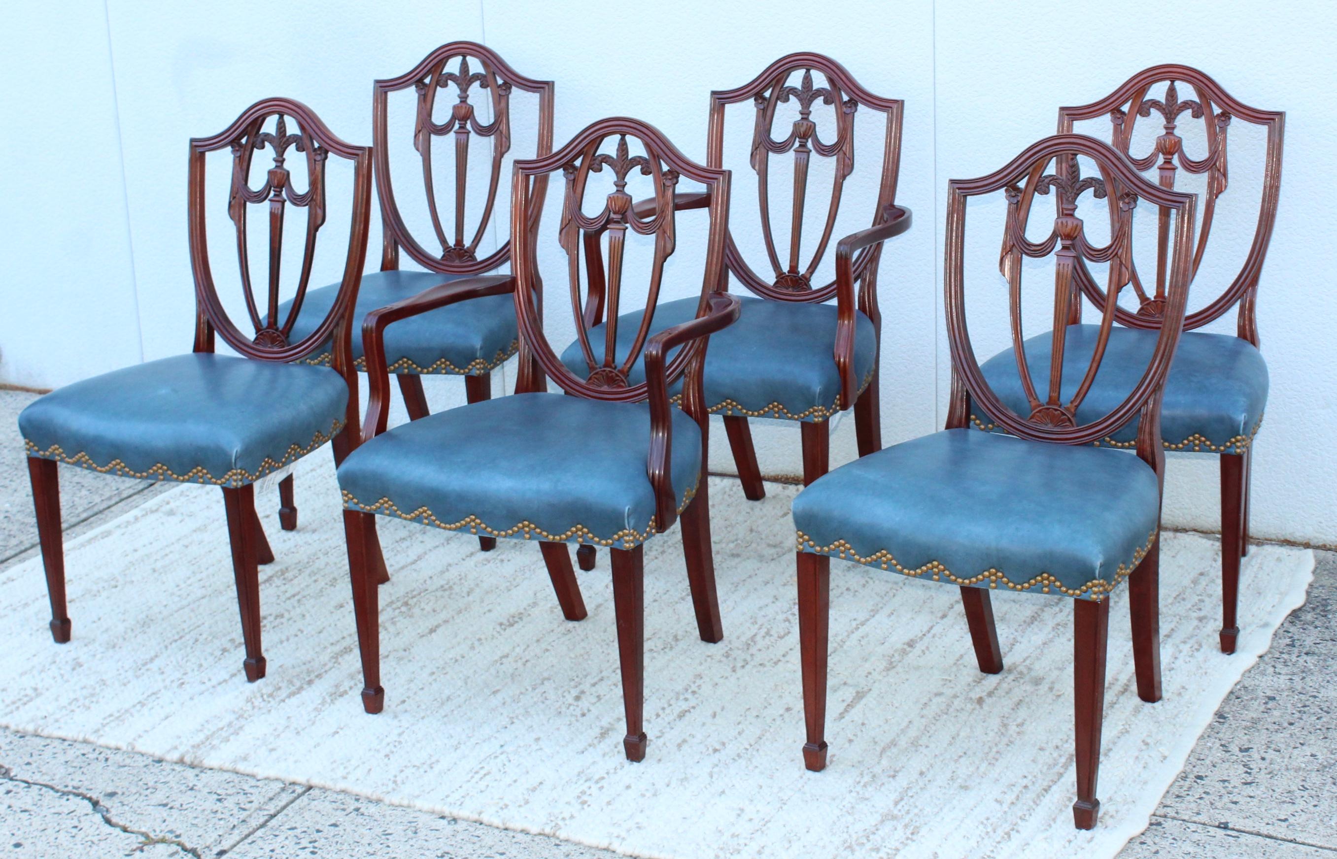 Kindel Mahogany and Leather Dining Chairs 9