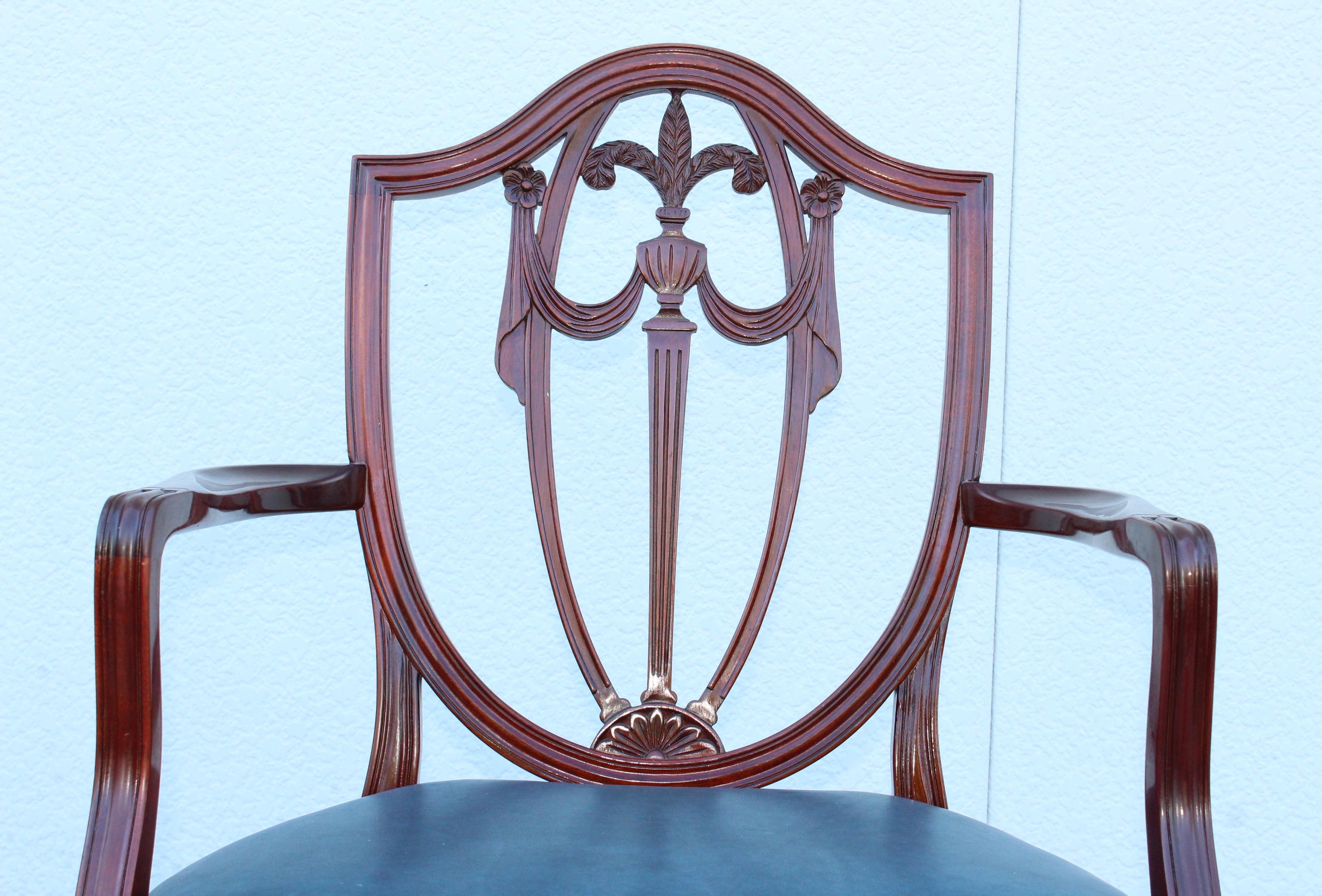 Kindel Mahogany and Leather Dining Chairs 1