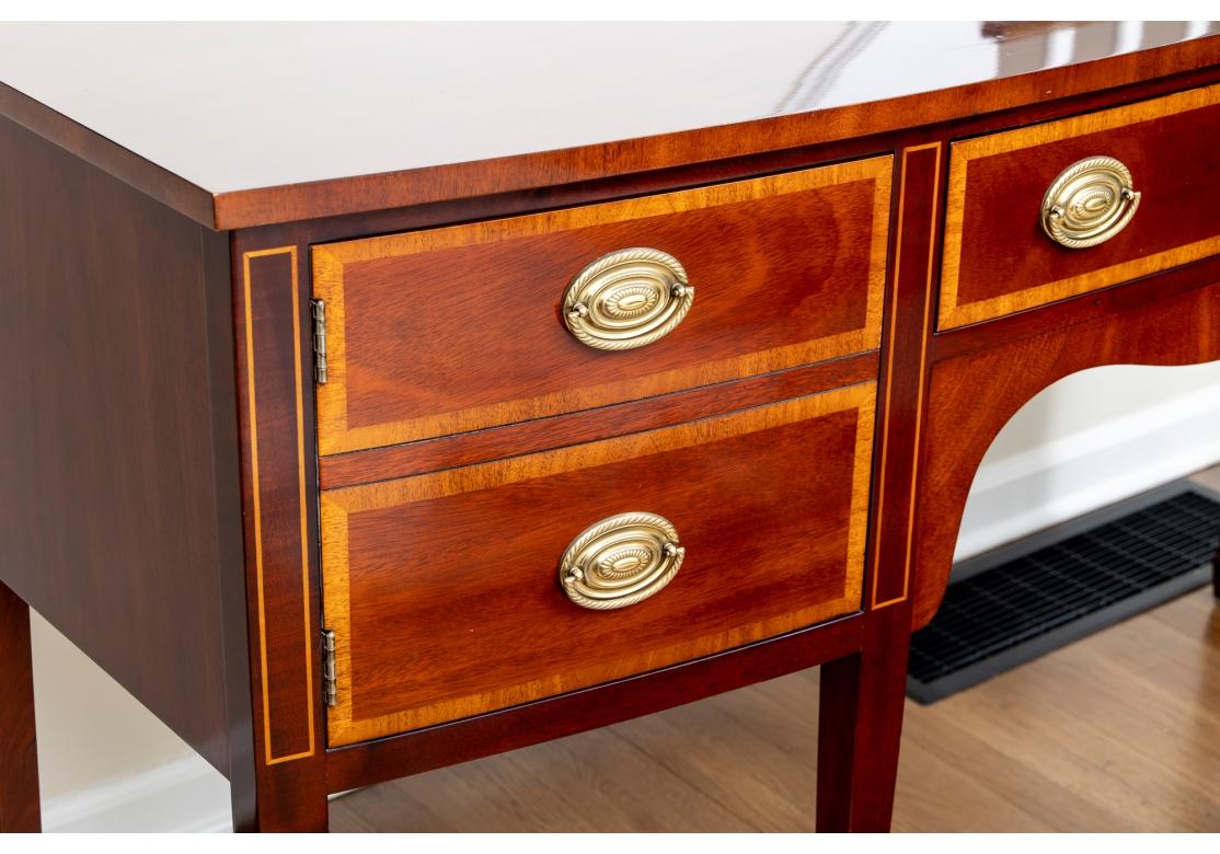 20th Century Kindel Mahogany Bow Front Sideboard For Sale