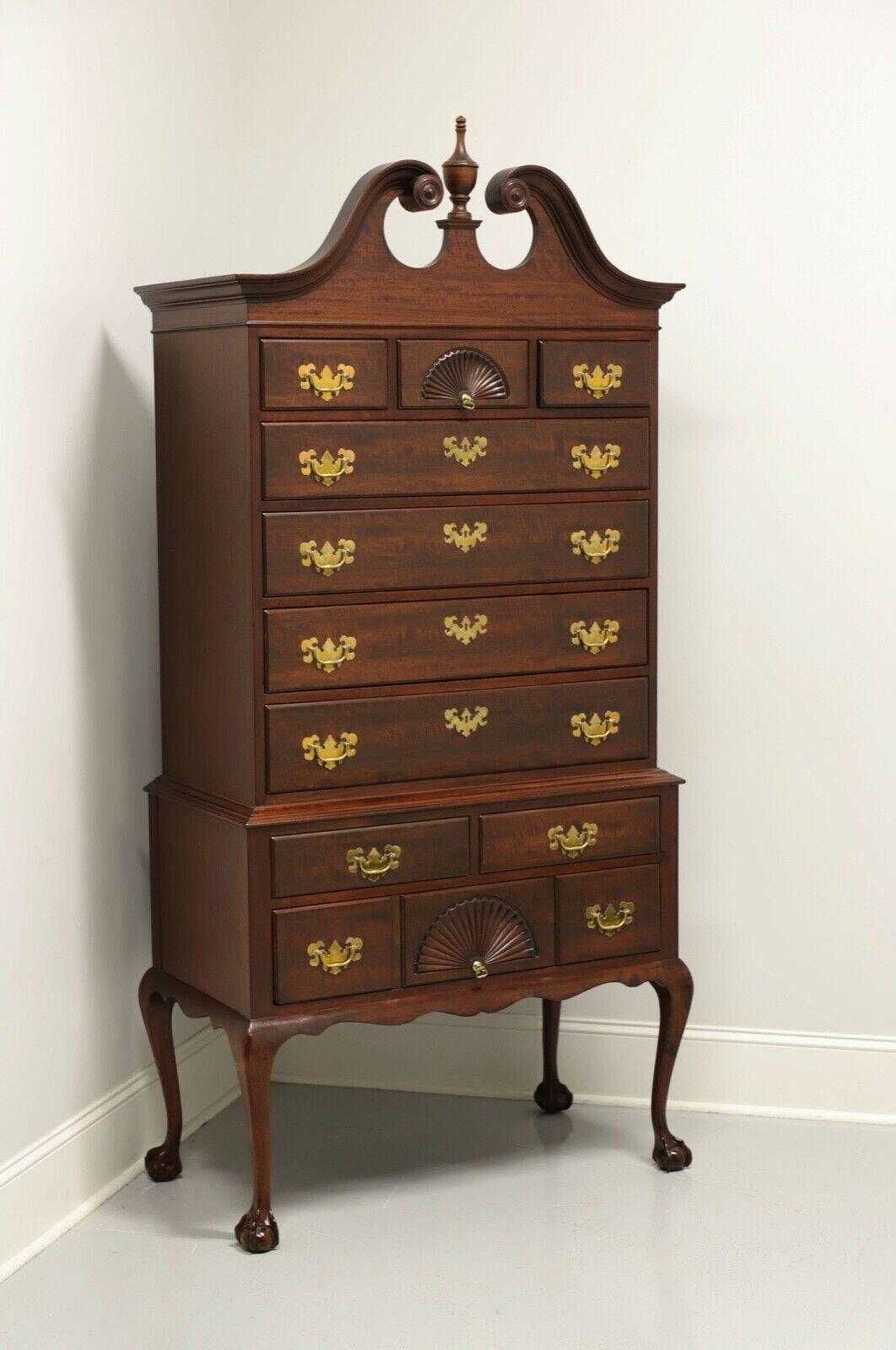 KINDEL Mahogany Chippendale Highboy Chest With Ball in Claw Feet For Sale 6