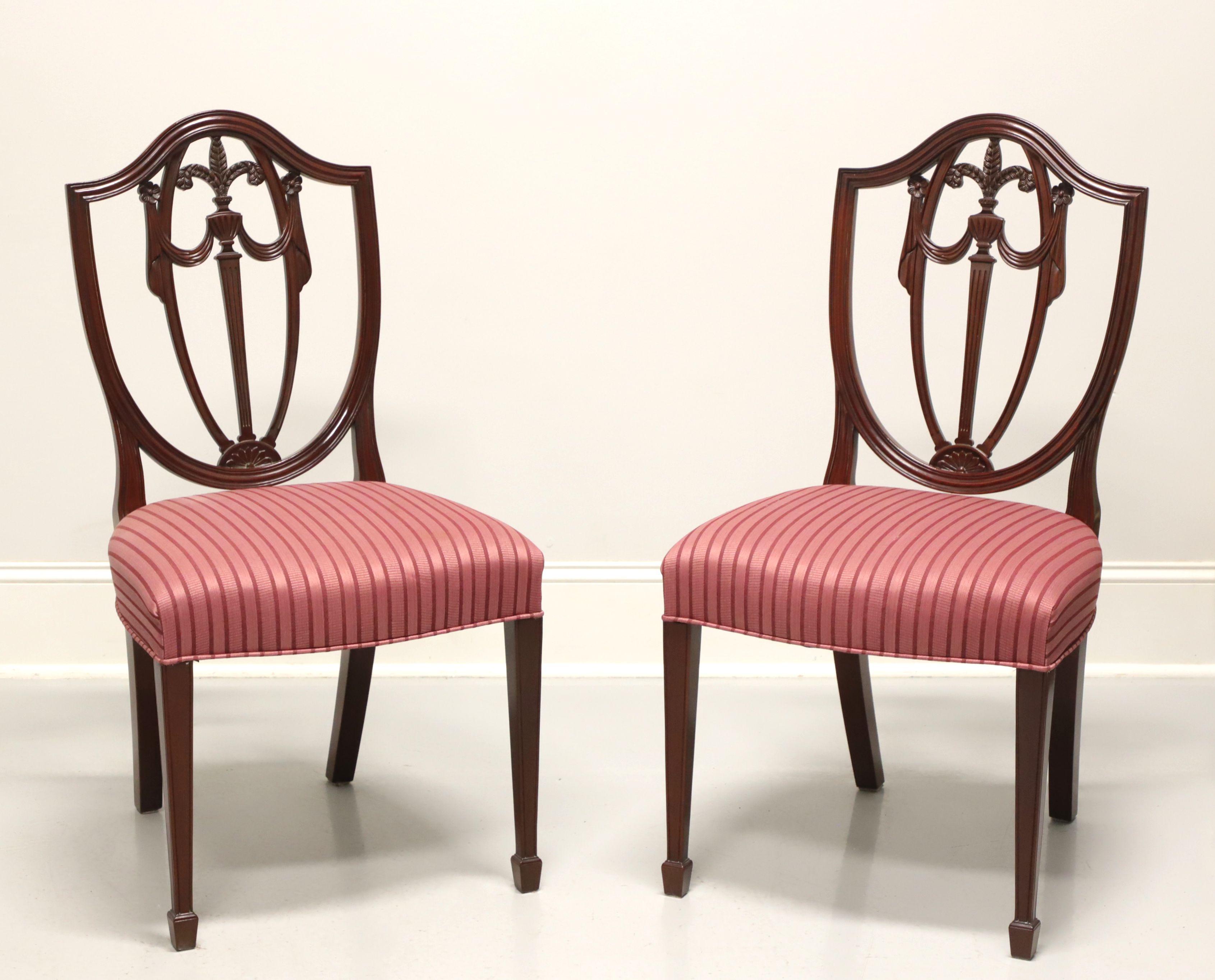KINDEL Mahogany Georgian Hepplewhite Shield Dining Side Chairs - Pair 4