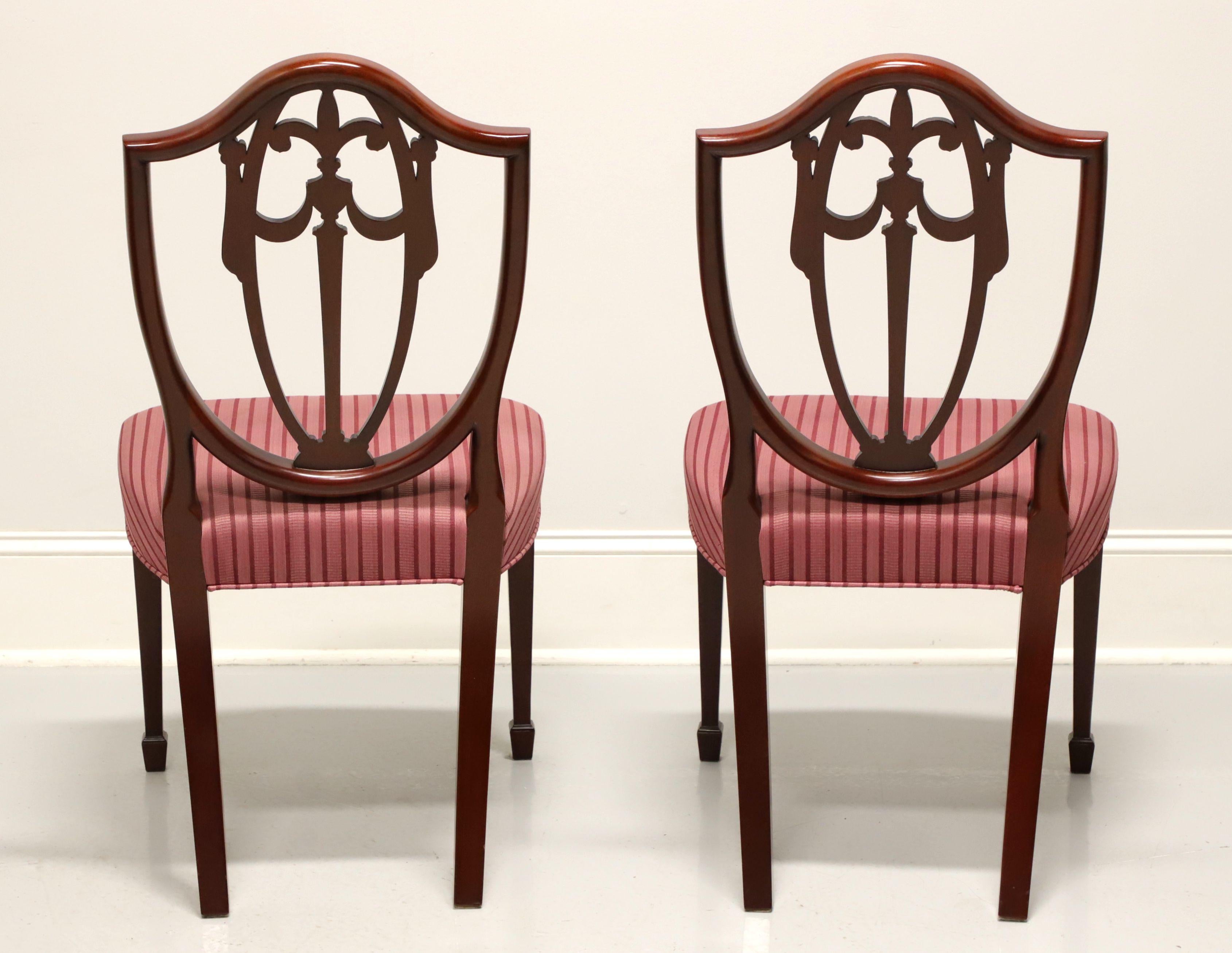KINDEL Mahogany Georgian Hepplewhite Shield Dining Side Chairs - Pair In Good Condition In Charlotte, NC
