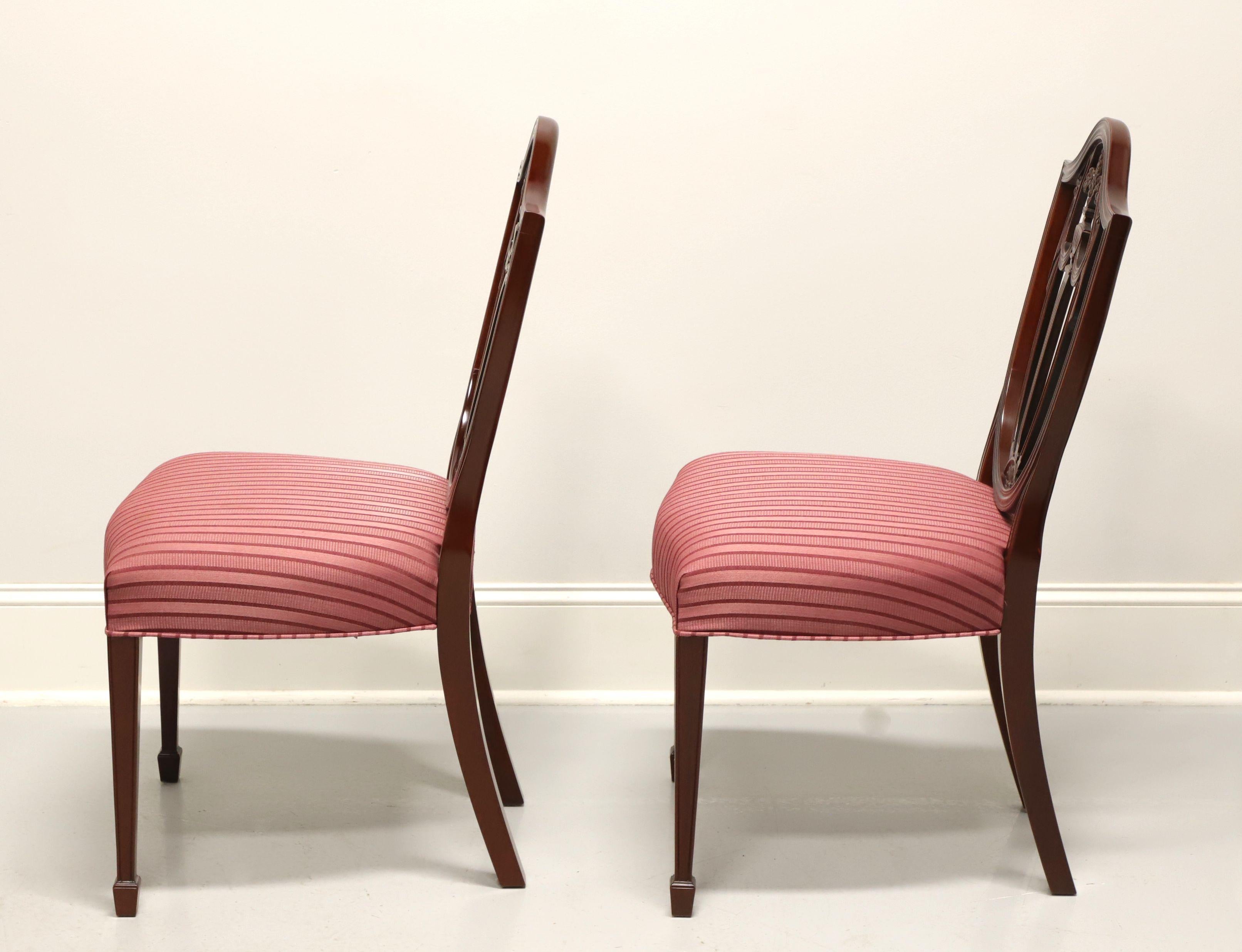 20th Century KINDEL Mahogany Georgian Hepplewhite Shield Dining Side Chairs - Pair