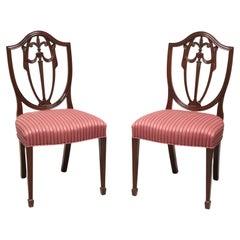 KINDEL Mahogany Georgian Hepplewhite Shield Dining Side Chairs - Pair