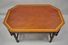 Table basse à 8 pieds Kindel en acajou de style Kent avec marqueterie en bois de citronnier géorgien anglais