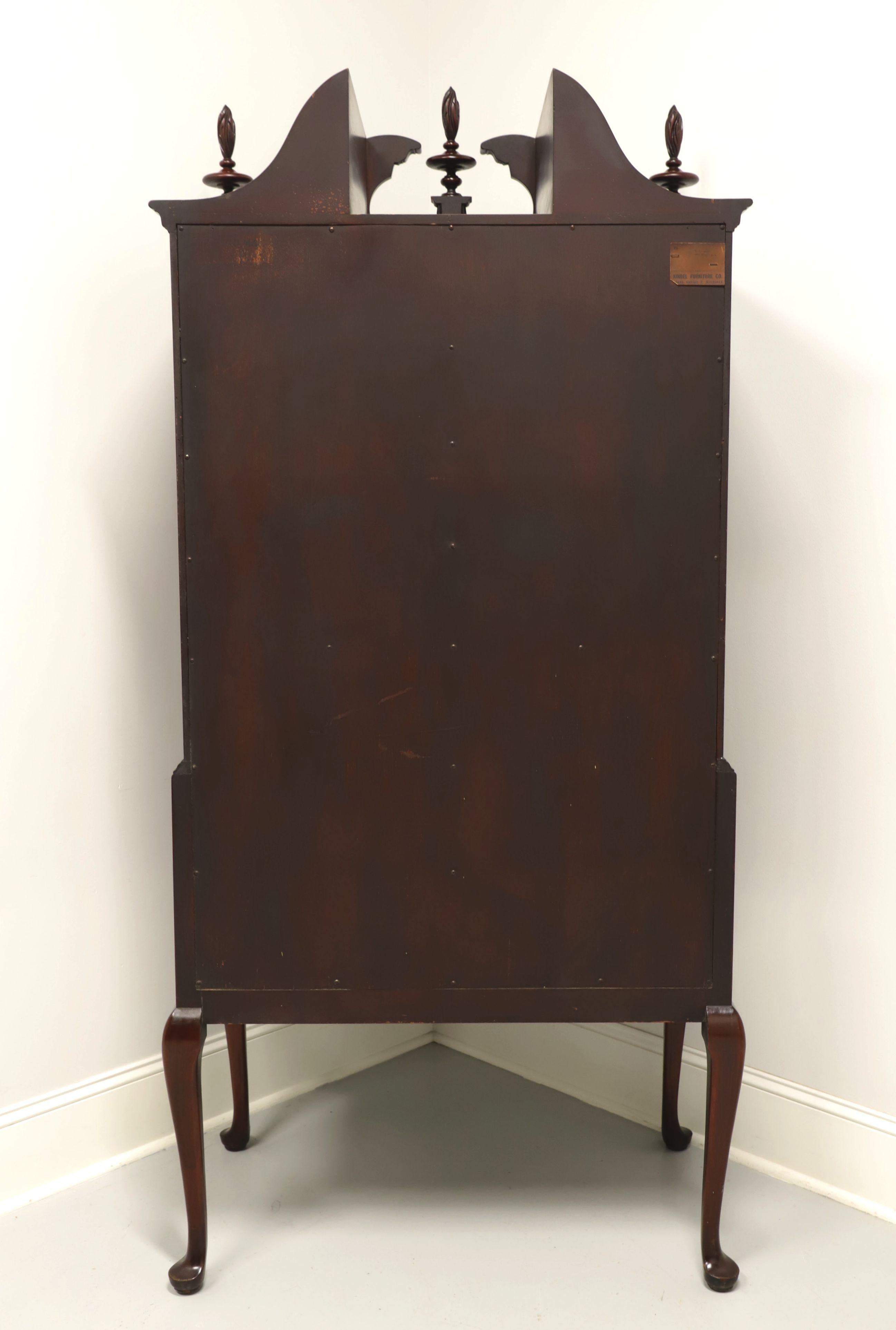 KINDEL Mahogany Queen Anne Style Highboy Chest In Good Condition For Sale In Charlotte, NC