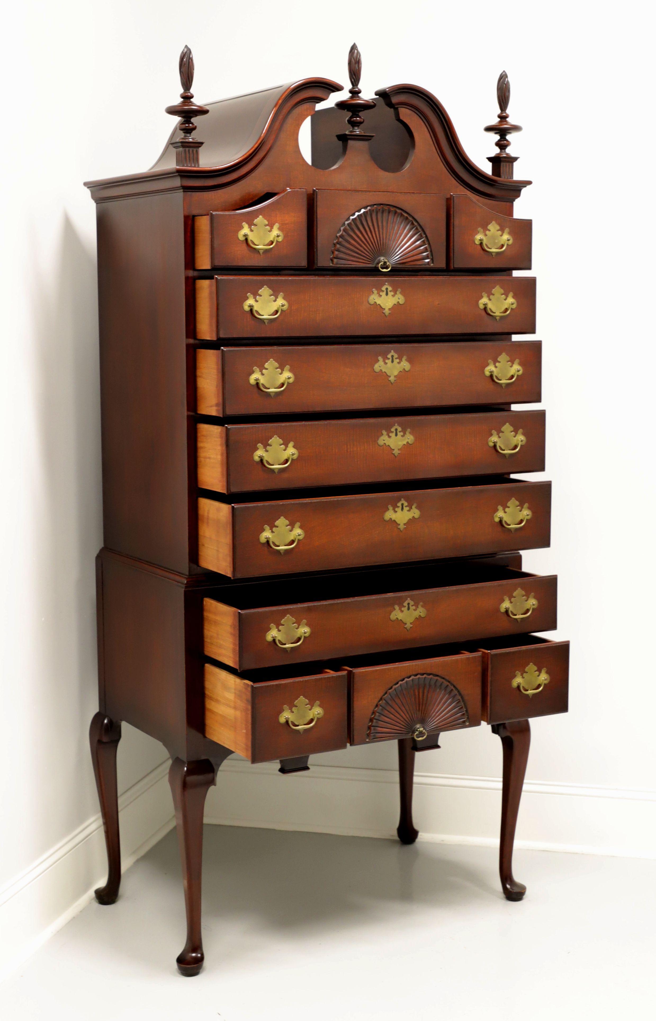 20th Century KINDEL Mahogany Queen Anne Style Highboy Chest For Sale