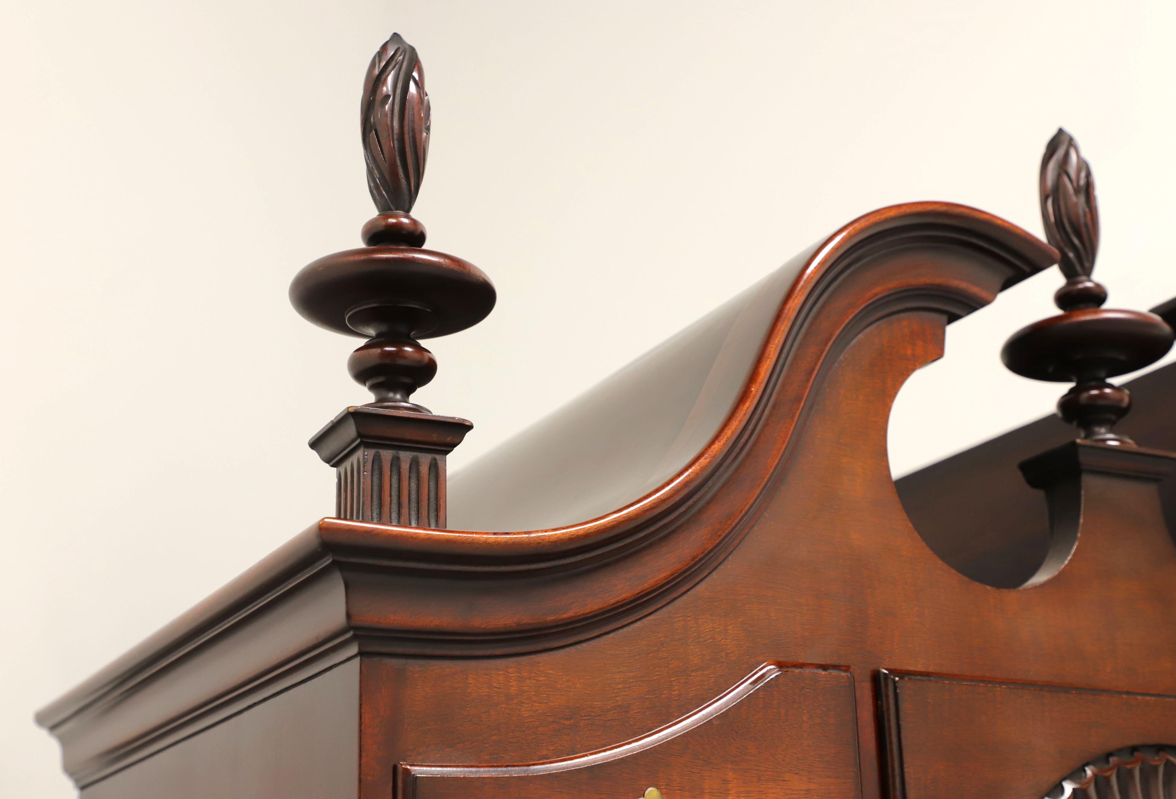 Brass KINDEL Mahogany Queen Anne Style Highboy Chest For Sale