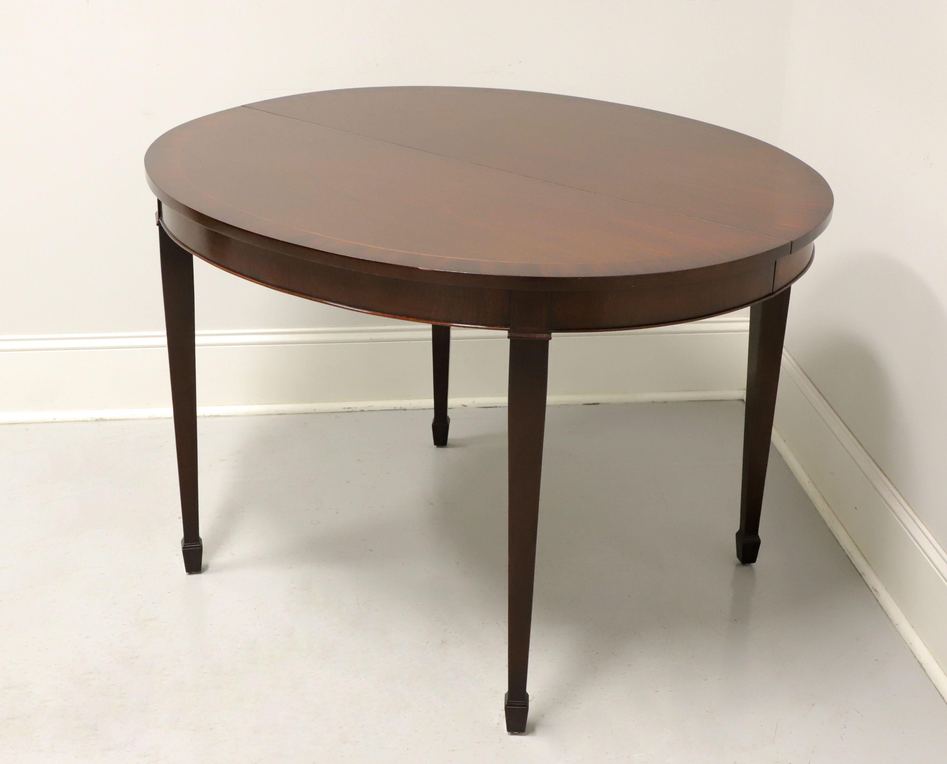American KINDEL Oxford Federal Style Banded Mahogany Oval Dining Table