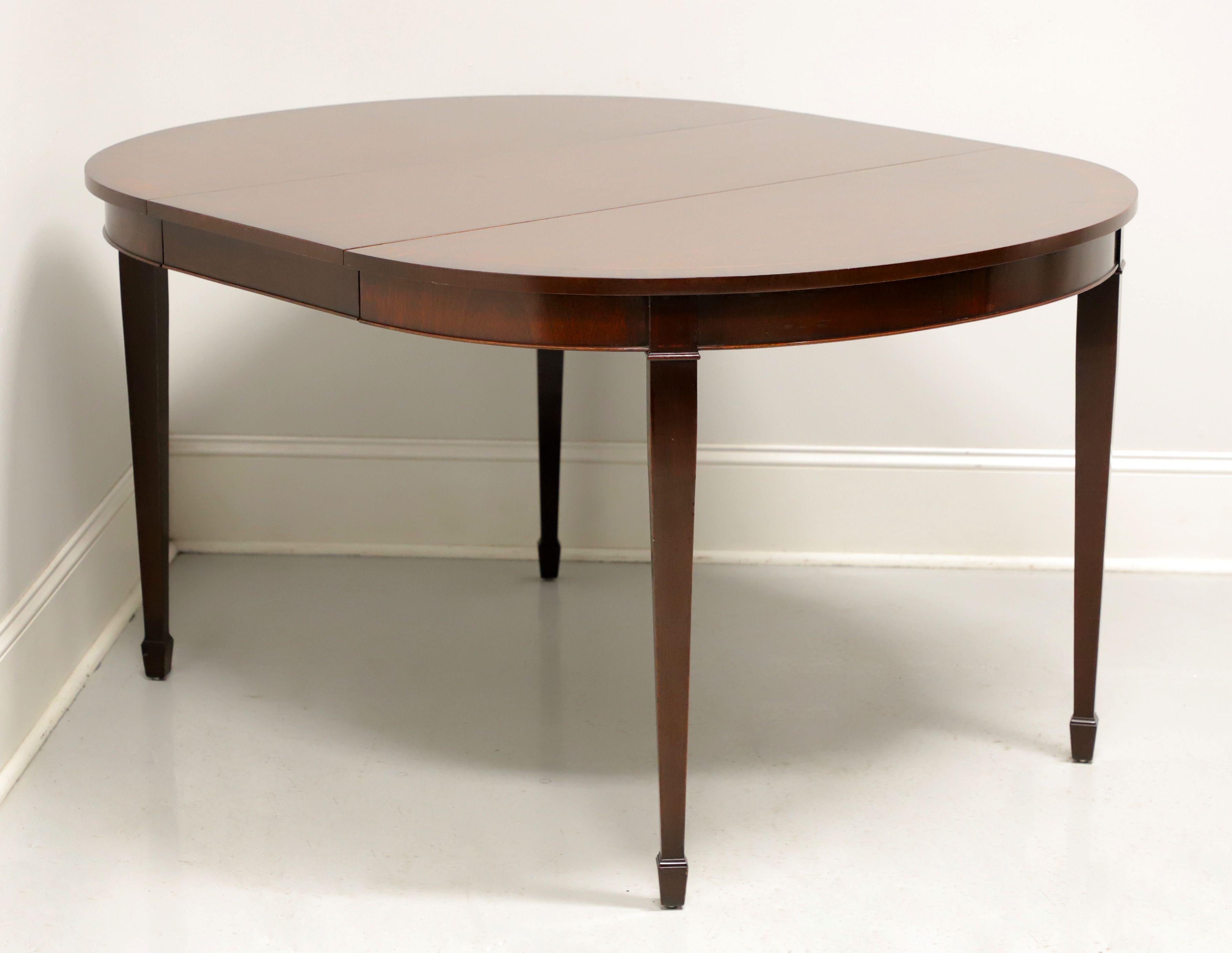 KINDEL Oxford Federal Style Banded Mahogany Oval Dining Table In Good Condition In Charlotte, NC