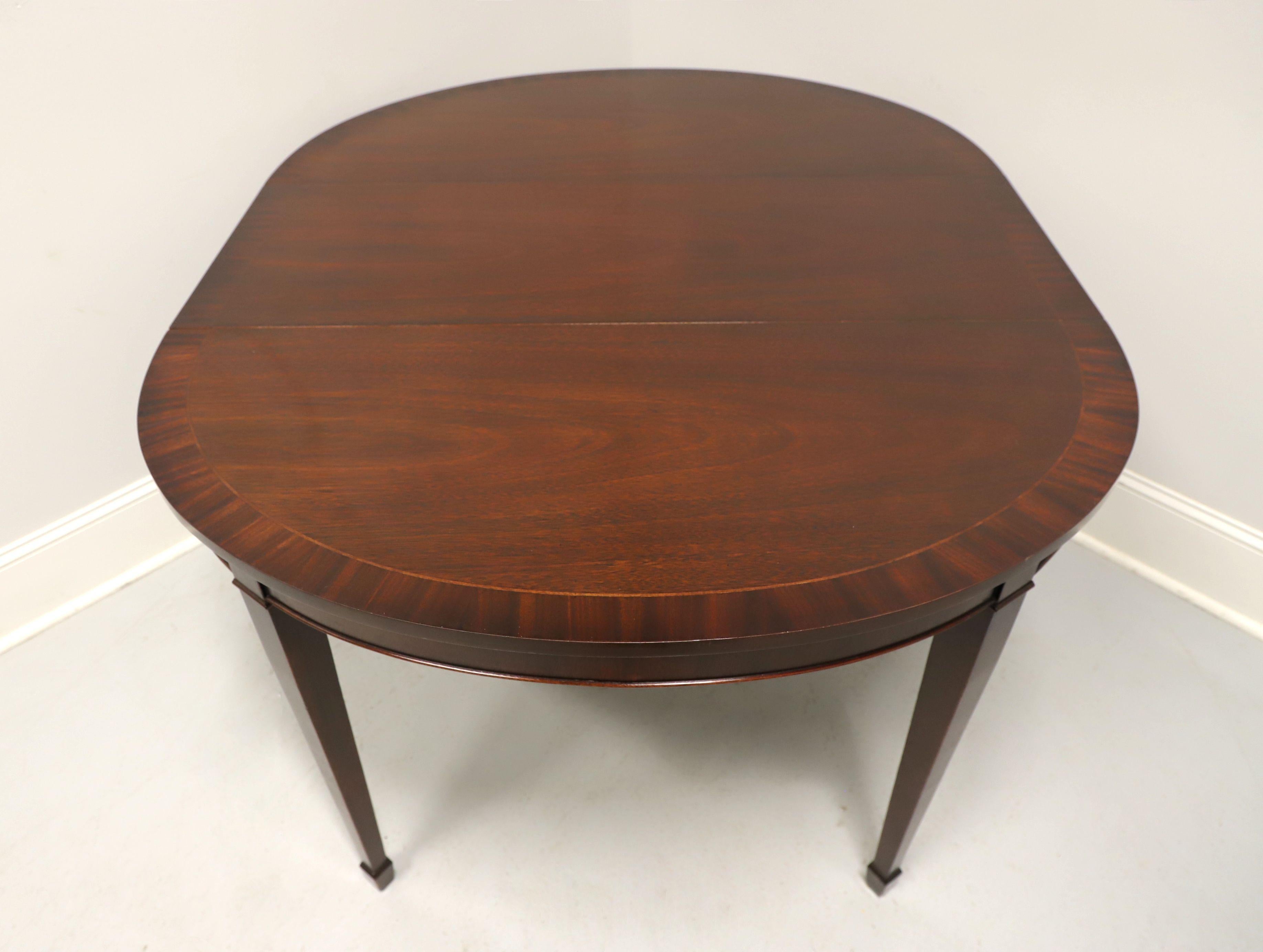 20th Century KINDEL Oxford Federal Style Banded Mahogany Oval Dining Table