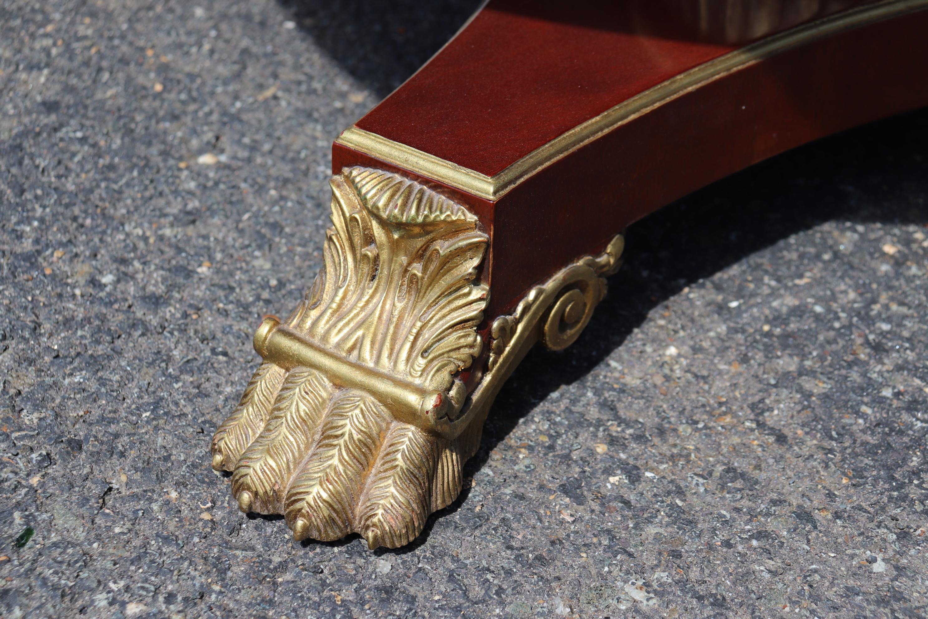 Late 20th Century Kindel Oxford Winterthur Gilded Carved Mahogany Dining Table W 3 Leaves