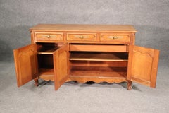 Kindel Solid Cherry French Louis XV Style Sideboard Server Buffet, circa 1960