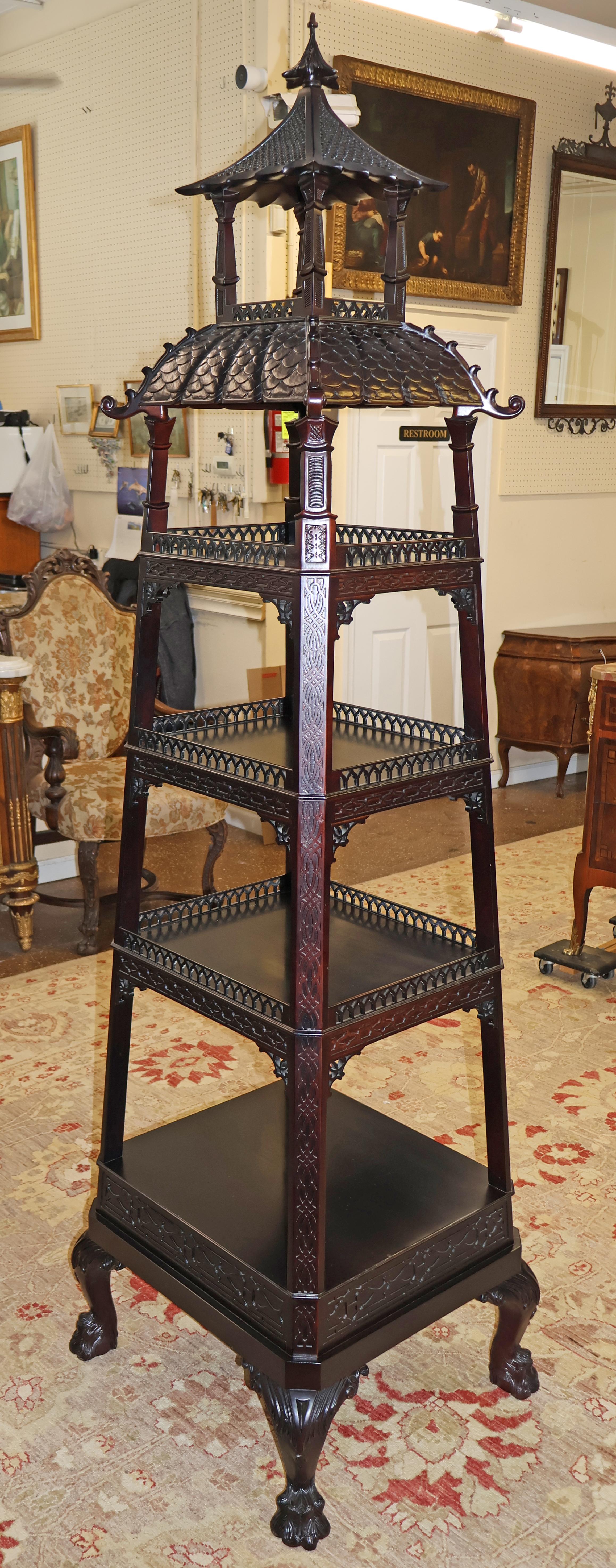 Kindel Varney & Sons Chinese Chippendale Etagere Pagoda Vitrine 4