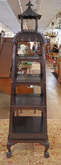 Kindel Varney & Sons Chinese Chippendale Etagere Pagoda Vitrine