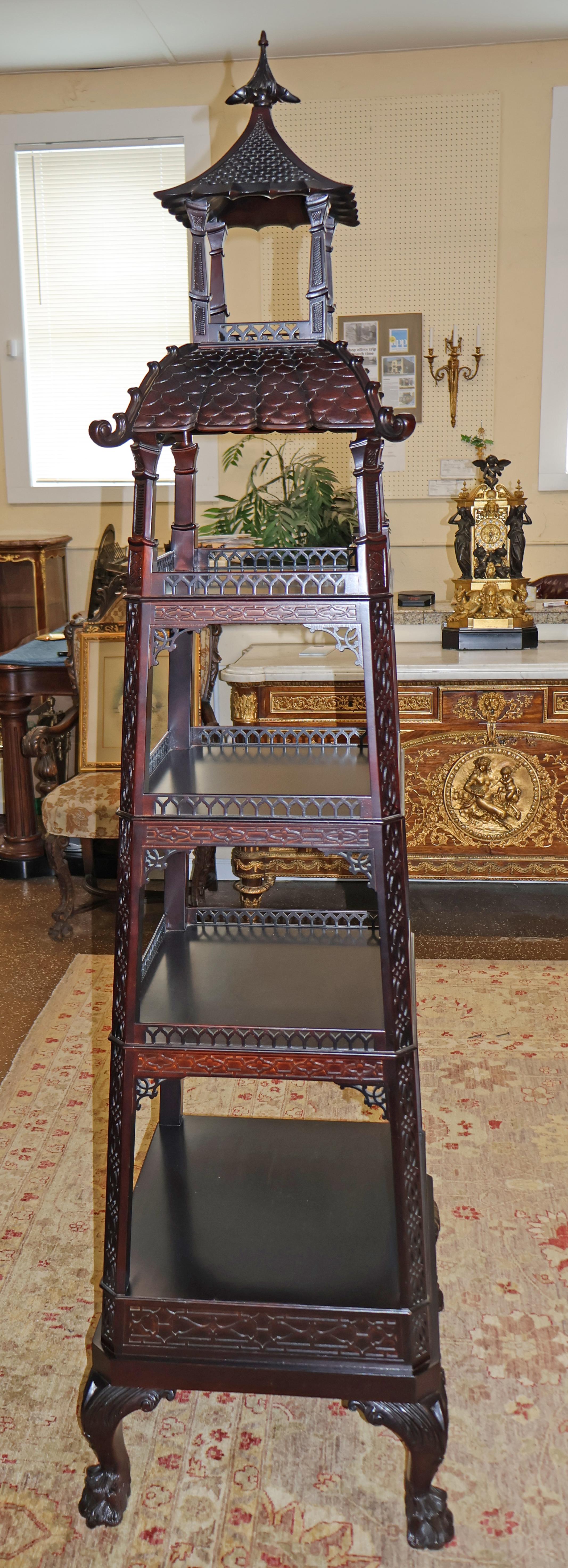 Contemporary Kindel Varney & Sons Chinese Chippendale Etagere Pagoda Vitrine