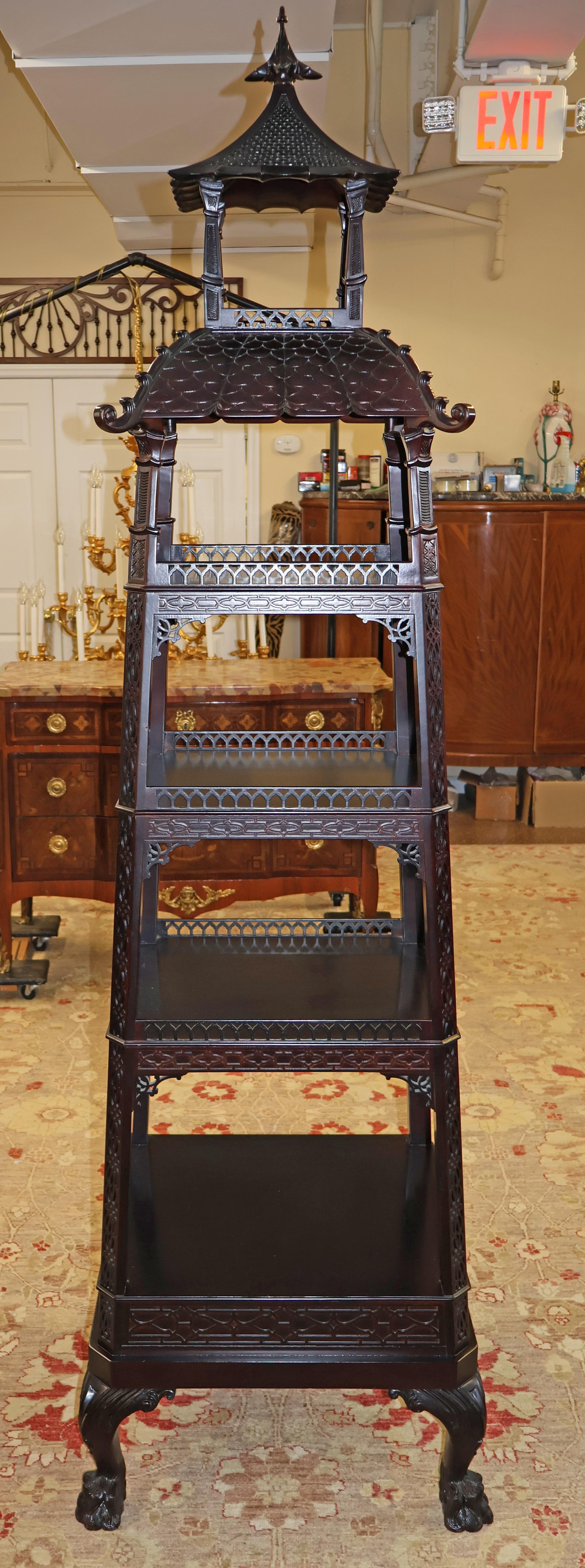 Kindel Varney & Sons Chinese Chippendale Etagere Pagoda Vitrine 3