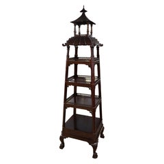 Kindel Varney & Sons Chinese Chippendale Etagere Pagoda Vitrine
