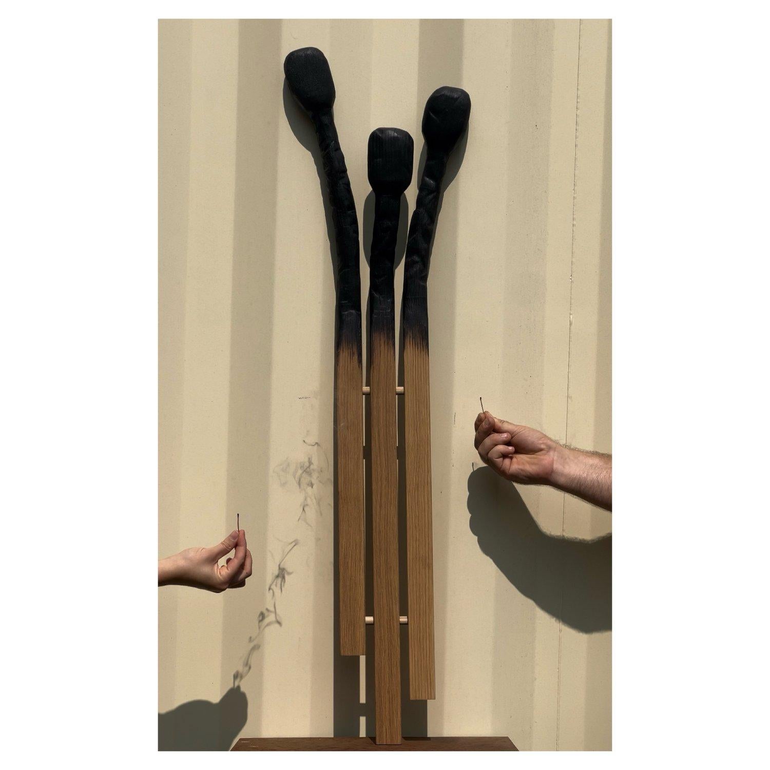 Original Wall Sculpture by Travis Hyatt of North Carolina 
Entitled Kindle Wall Art , 2024

We’ve found your perfect match. Add some dimension to your walls with the Kindle Wall Art from local artist and craftsman Travis Hyatt. This trio is made