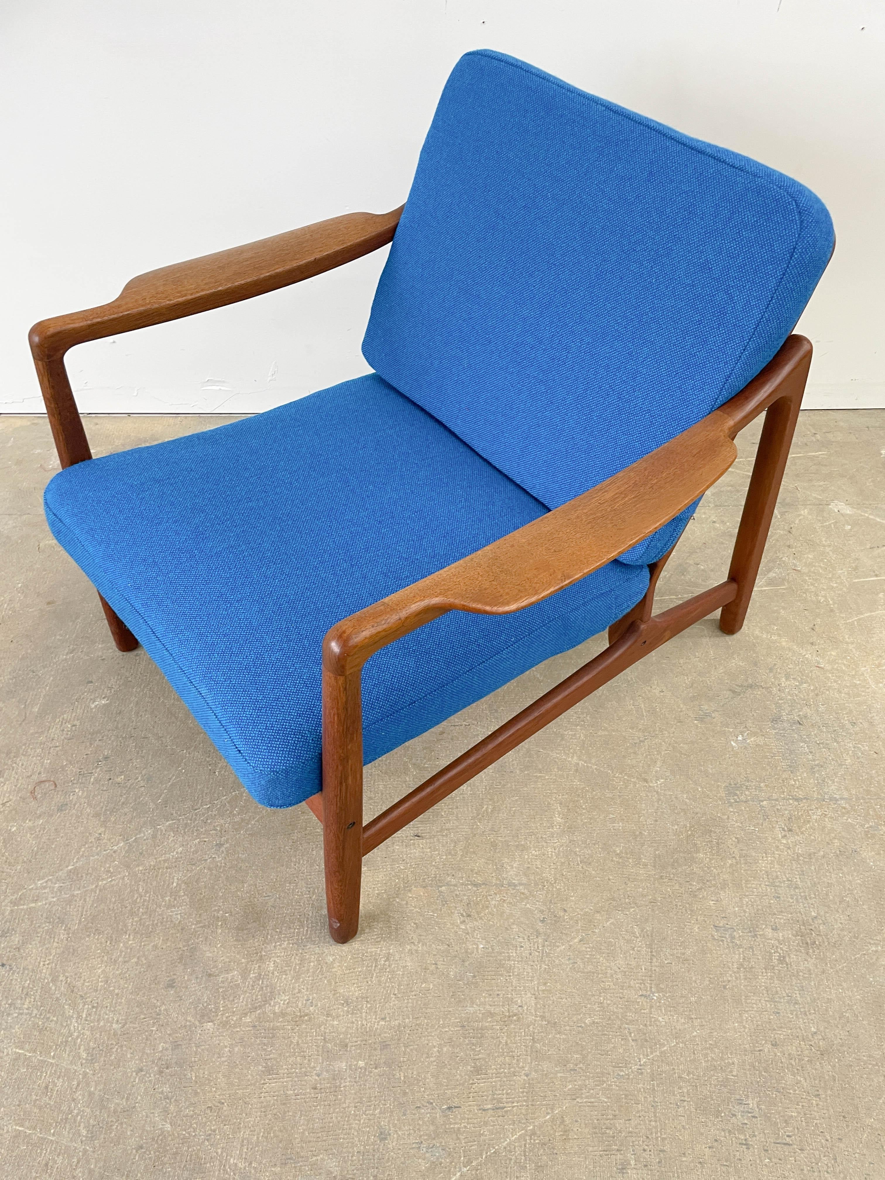 20th Century Kindt Larsen Teak Lounge Chairs 116 for France and Son For Sale