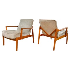Kindt-Larsen Teak Lounge Chairs for France and Son