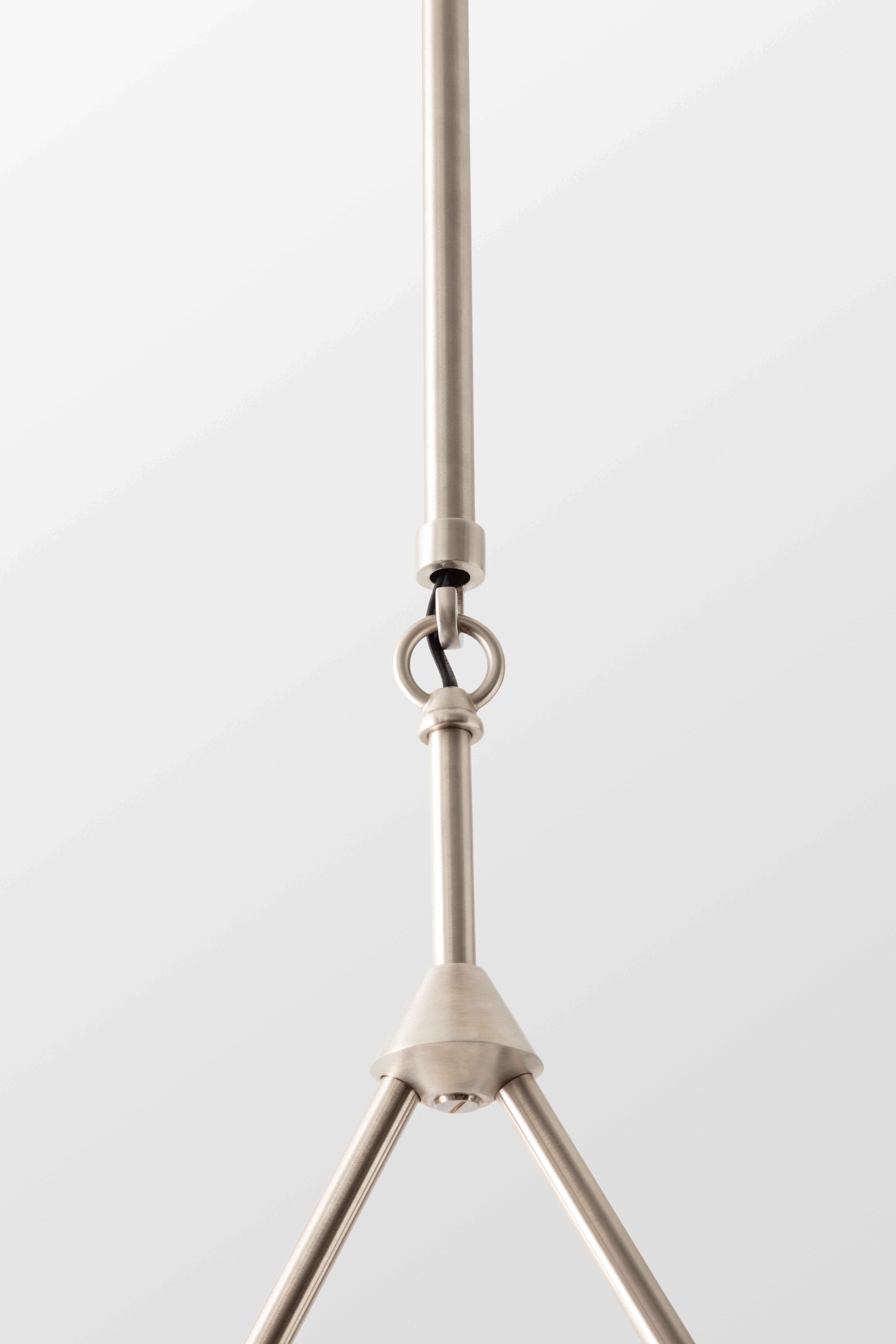 Contemporary Kinesis ‘P.2’ Pendant in Satin Nickel by Matthew Fairbank For Sale