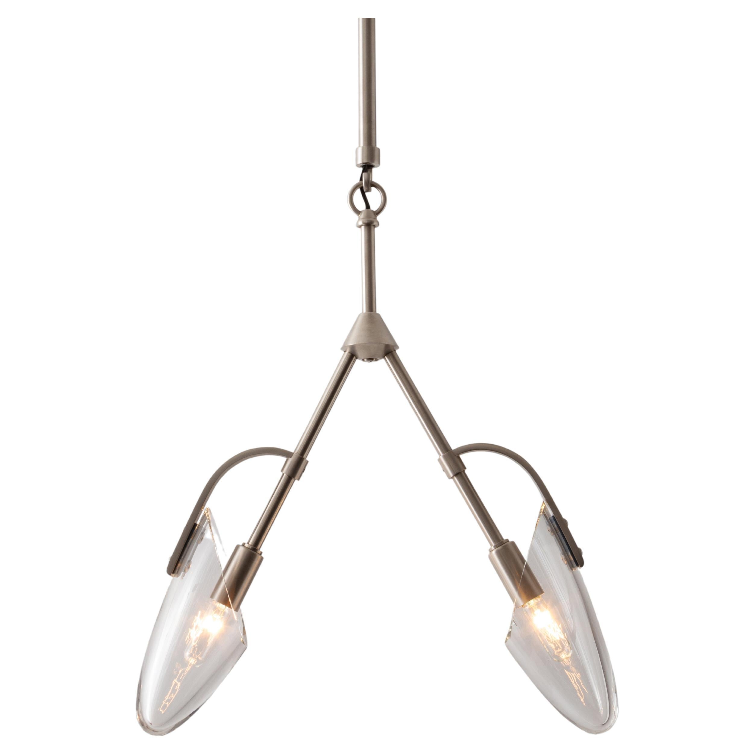 Kinesis ‘P.2’ Pendant in Satin Nickel by Matthew Fairbank For Sale