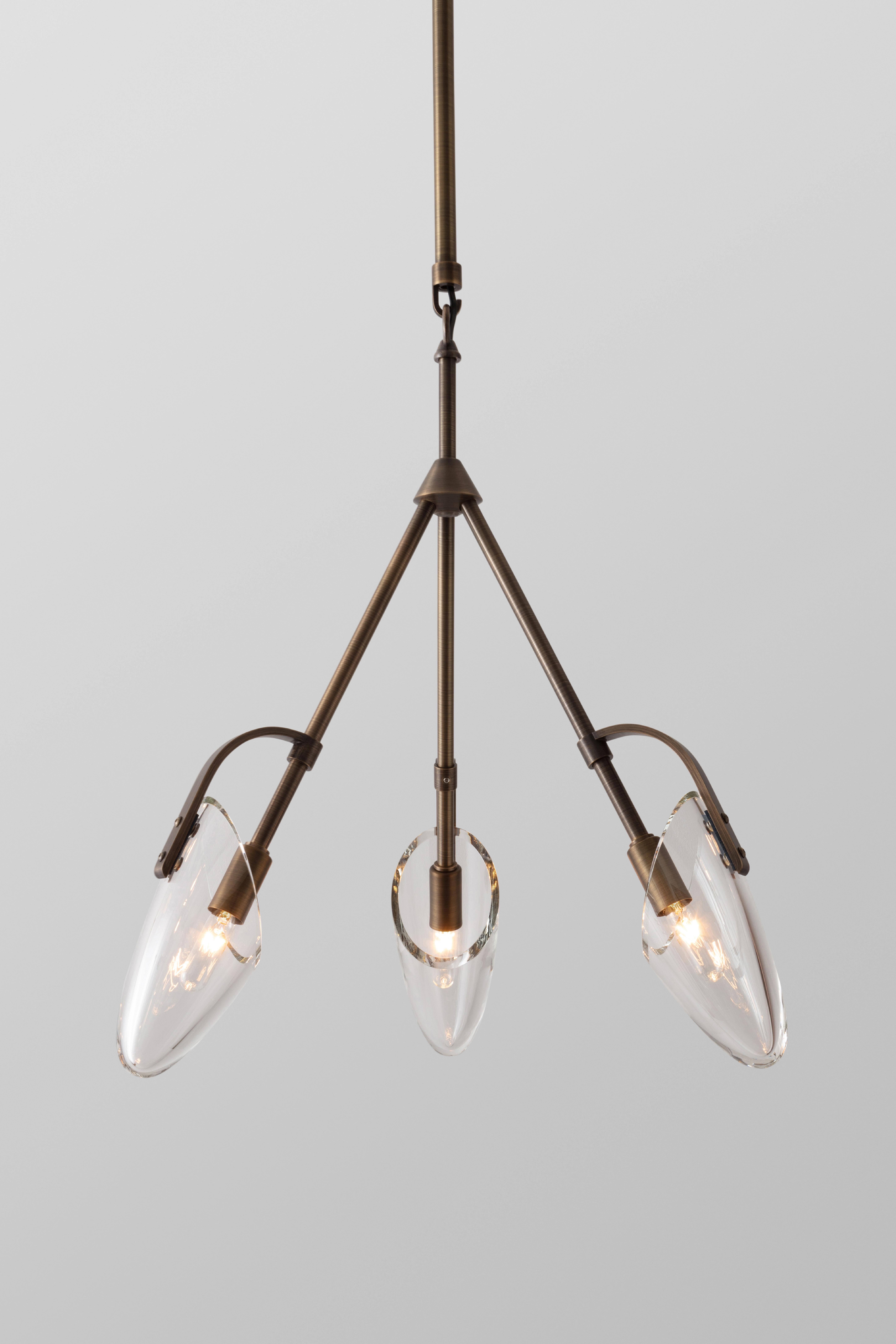 North American Kinesis ‘P.3’ Pendant in Antique Brass by Matthew Fairbank For Sale