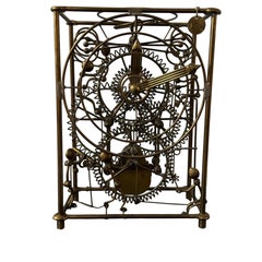 Horloge cinétique en laiton de Gordon Bradt, modèle « Six-Man Skeleton », années 1970